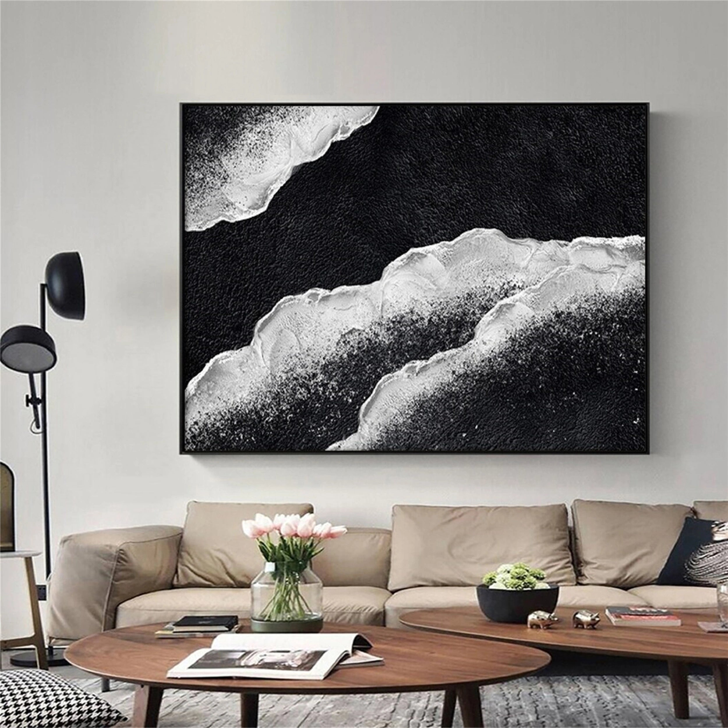 Ocean And Sky Painting #OS 114 - Handmade Canvas Wall Art for Home & Office Decor - Perfect for Living Room, Bedroom or Office Wall Decoration
