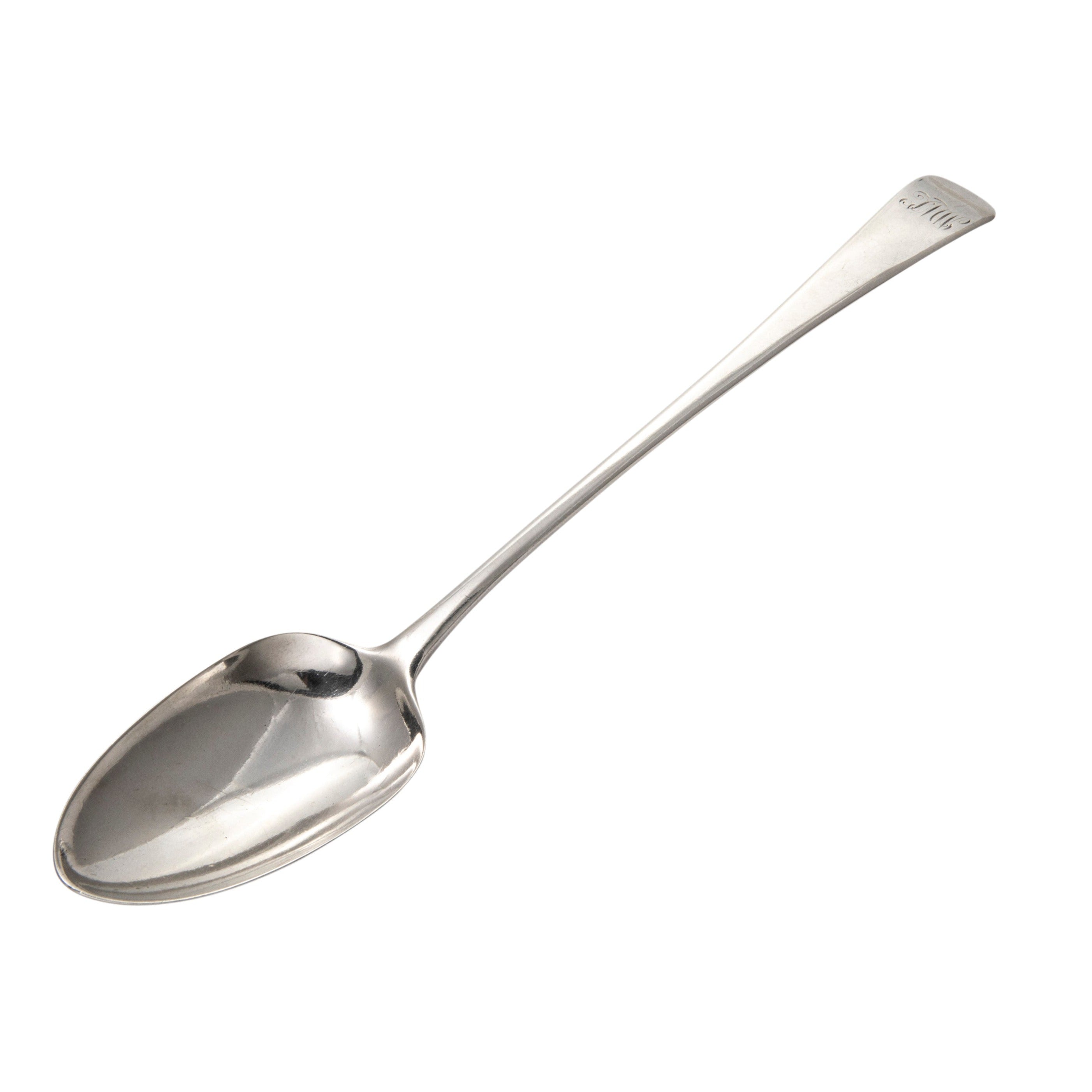 Antique Engraved Sterling Silver Serving Spoon - Elegant Tableware for Fine Dining, Wedding Gifts & Special Occasions