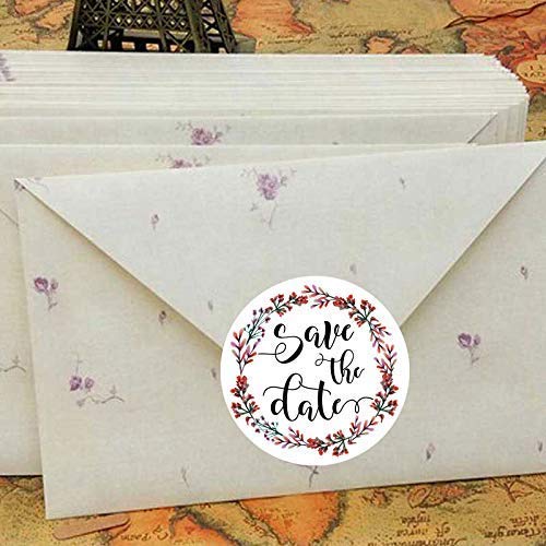 120PCS Premium Save The Date Wedding Stickers - Elegant Wedding Favor Labels, Envelope Seals for Bridal Showers & Invitations | Perfect for DIY Wedding Decor, Stationery & Party Favors