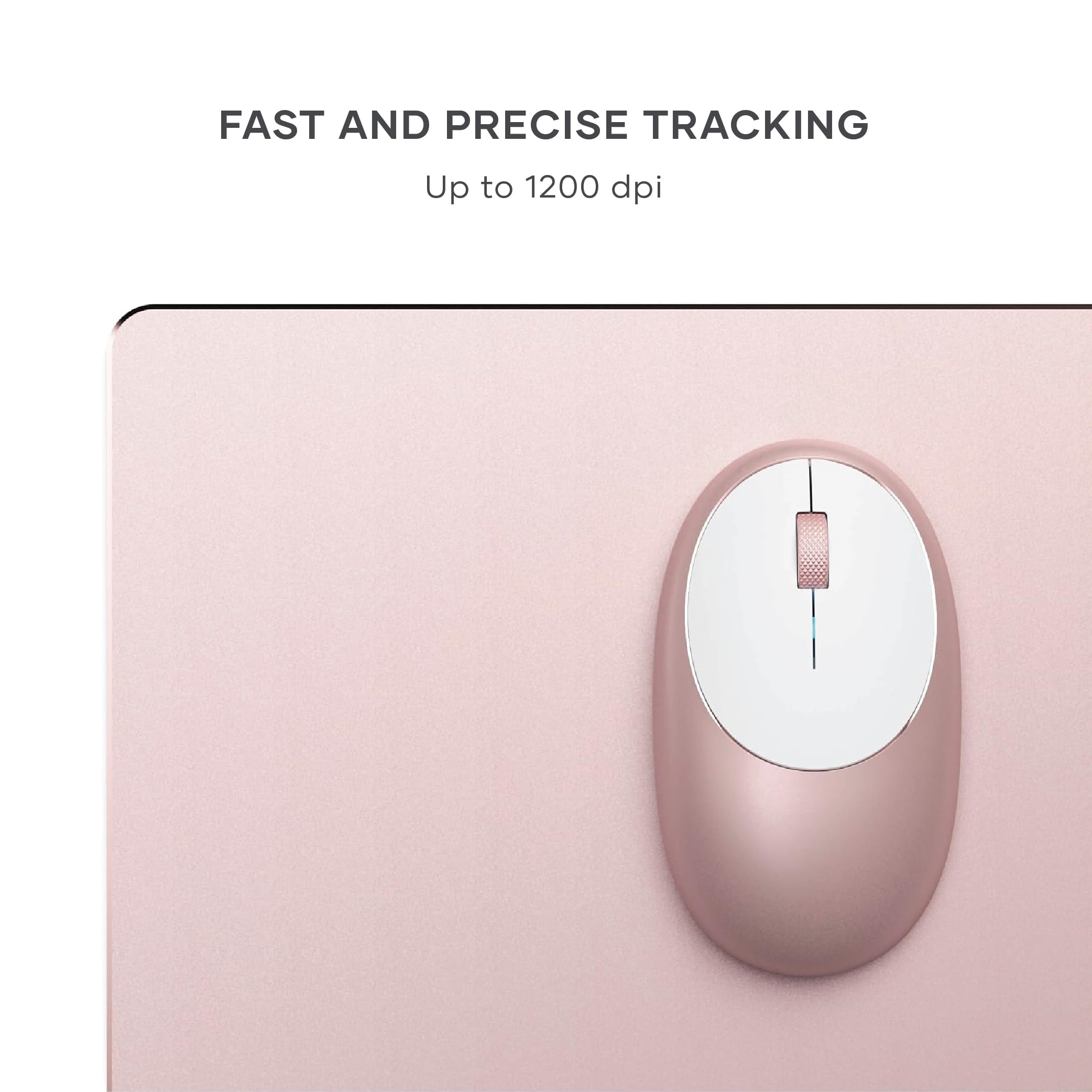 Satechi Wireless Bluetooth Mouse for MacBook Pro & iPad - Rechargeable USB-C Mouse Compatible with MacBook Air, iMac, Mac Mini, iPad Pro/Air - Rose Gold - Perfect for Office Work, Travel & Home Use