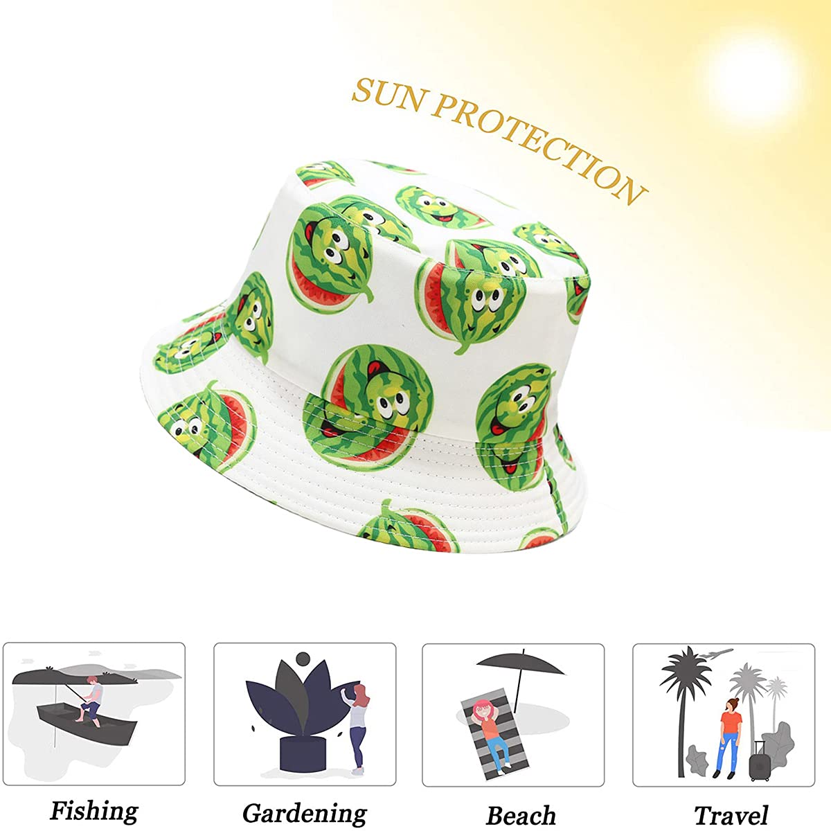 Seven Wolves Women's Reversible Summer Sun Bucket Hat - UPF 50+ UV Protection Fisherman Beach Hat for Travel, Outdoor, and Gardening | Lightweight & Breathable Sun Visor for Women