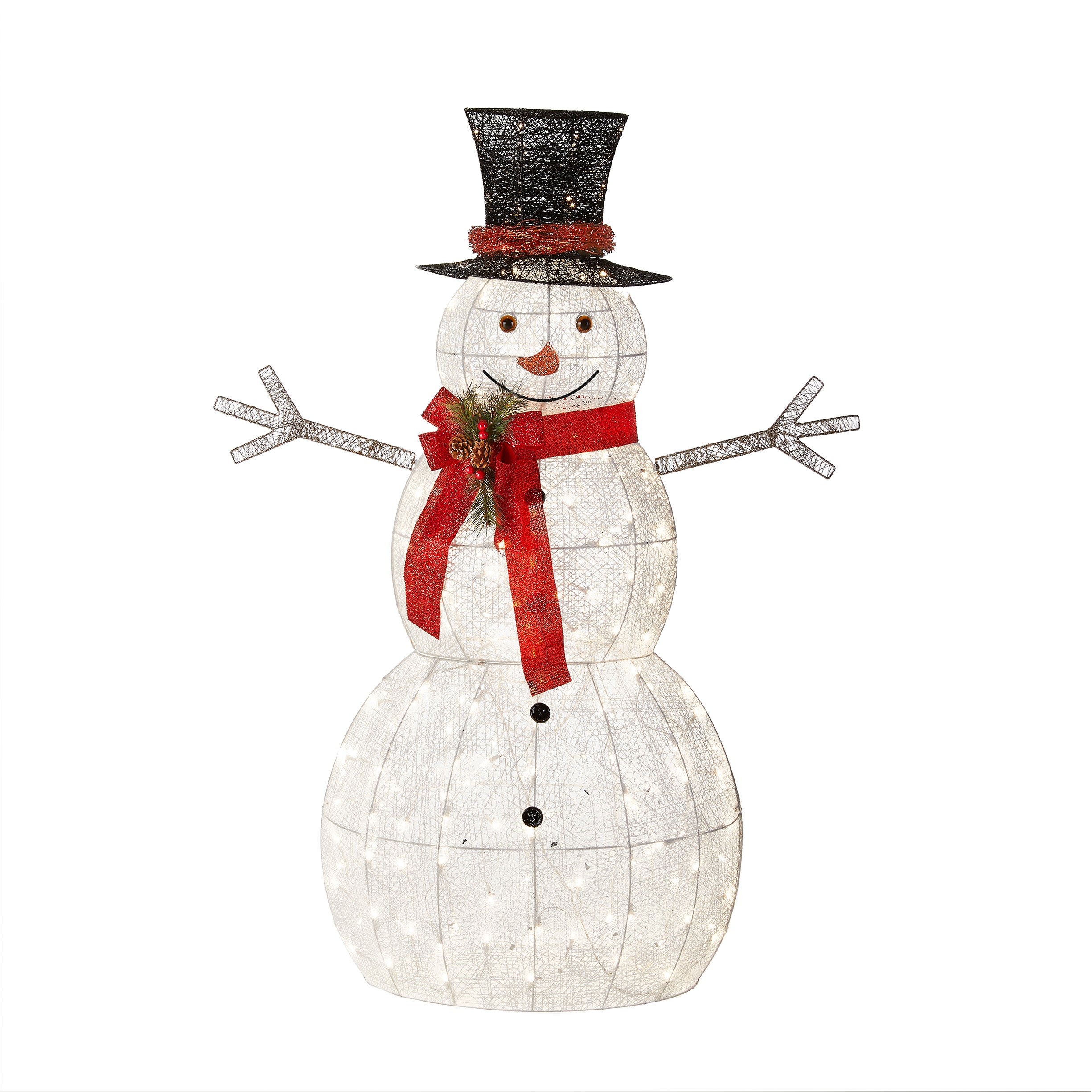 60 Inch Snowman Decoration with Warm White LED Lights - Outdoor Christmas Yard Decor for Holiday Party & Winter Festival