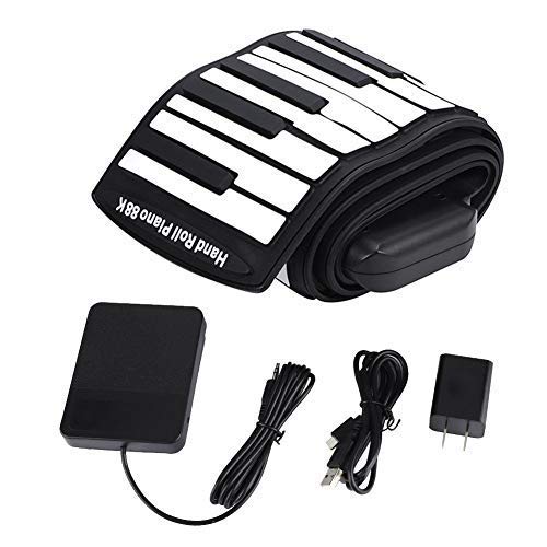 88-Key Portable Electronic Keyboard - Rechargeable Hand Rolling Piano with Eco Silicone Keys, 1100mAh Li-ion Battery - Perfect for Kids, Adults & Travel Use