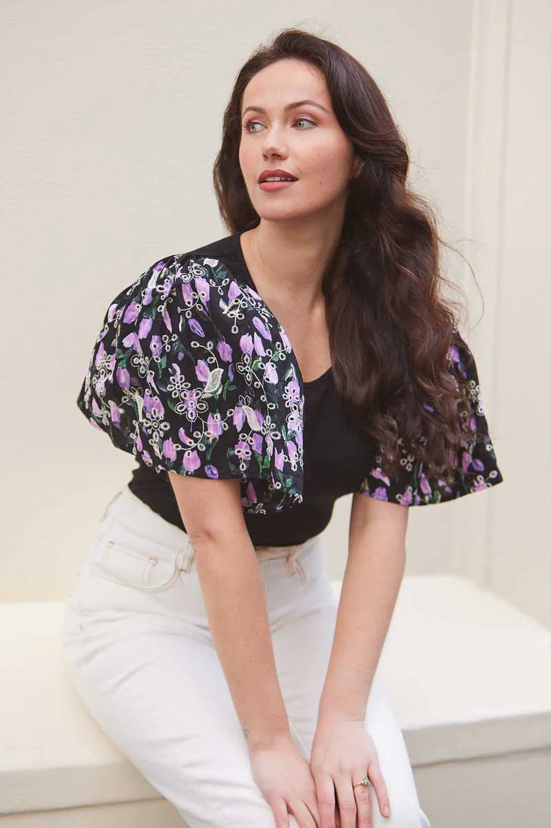 Bevvy Top Black Print - Stylish Women's Graphic Tee for Casual Wear, Outfits & Everyday Fashion