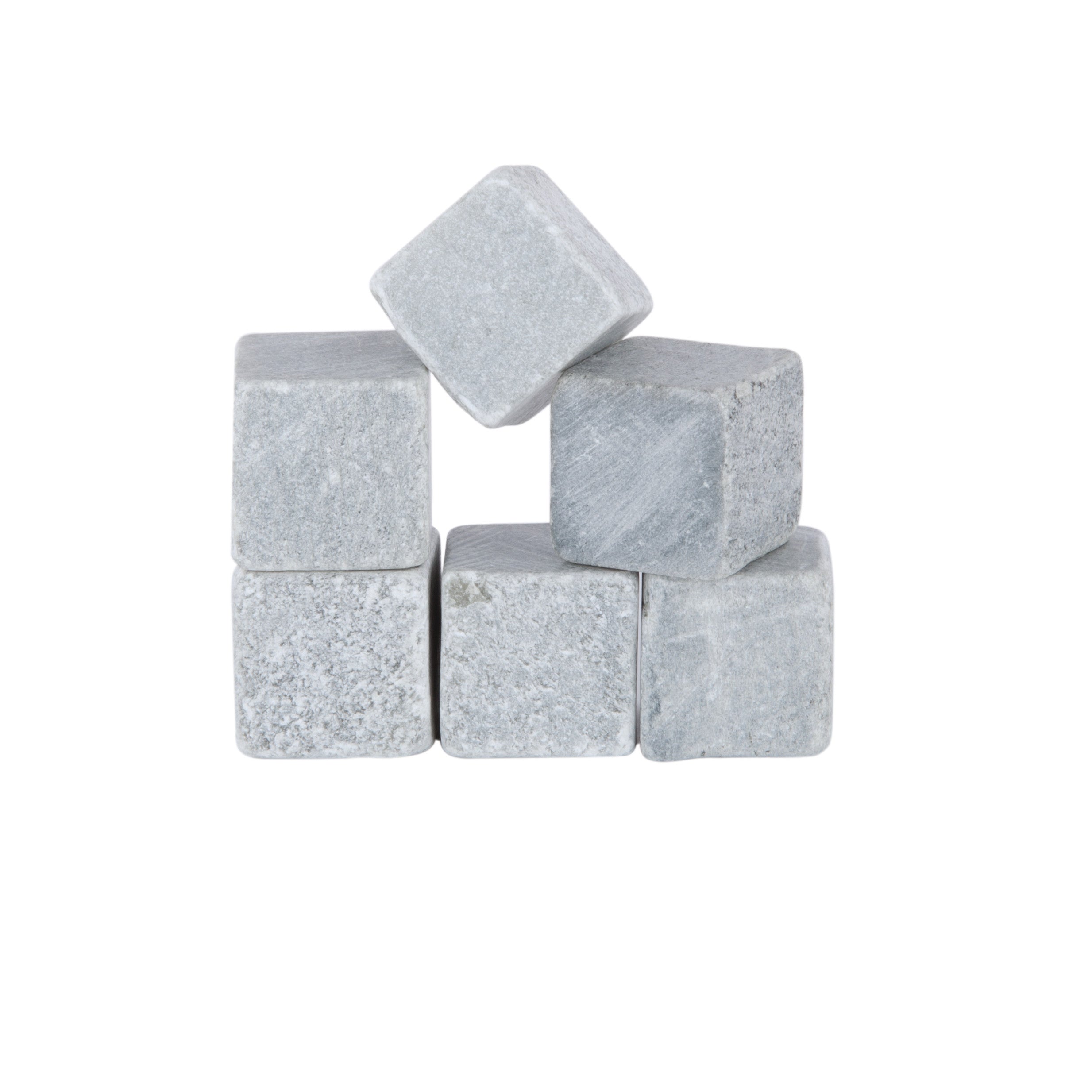 Premium Soapstone Cube Set of 6 - Natural Glacier Rocks for Whiskey Stones, Home Decor & Massage Therapy | Perfect for Chilling Drinks, Zen Gardens & Spa Treatments