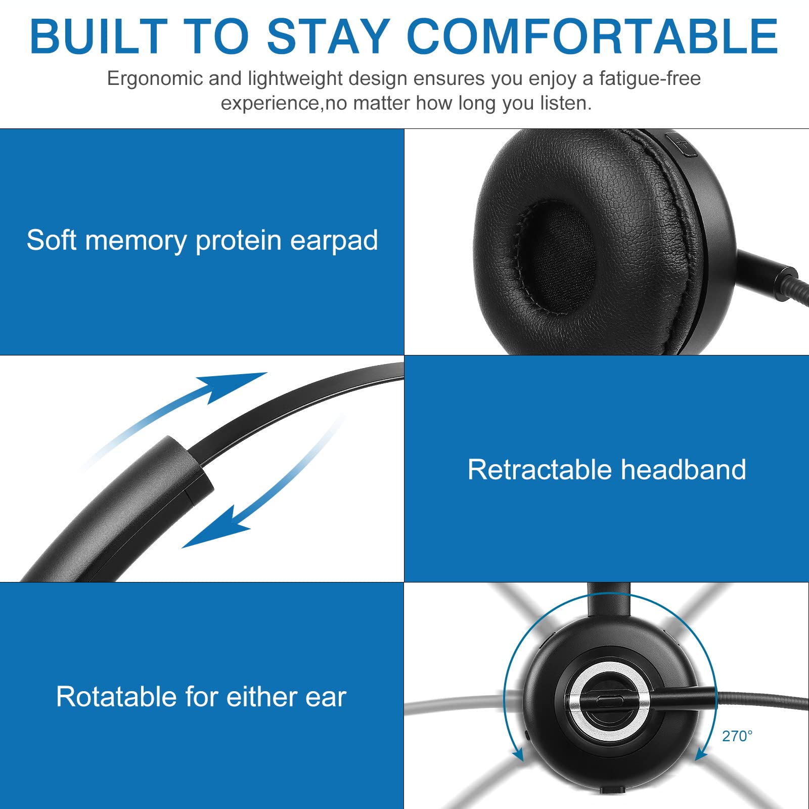 UX-M97 Wireless Bluetooth Headset with Microphone - Noise Cancelling Headphones with Charging Dock, Mute Function for Samsung Galaxy A32 5G | Perfect for Office Calls, Online Meetings & Gaming