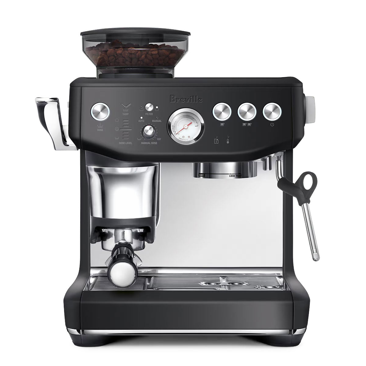 Breville Barista Express Impress Espresso Machine with Built-in Grinder - Black Truffle (BES876BTR) | Perfect for Home Baristas & Coffee Lovers