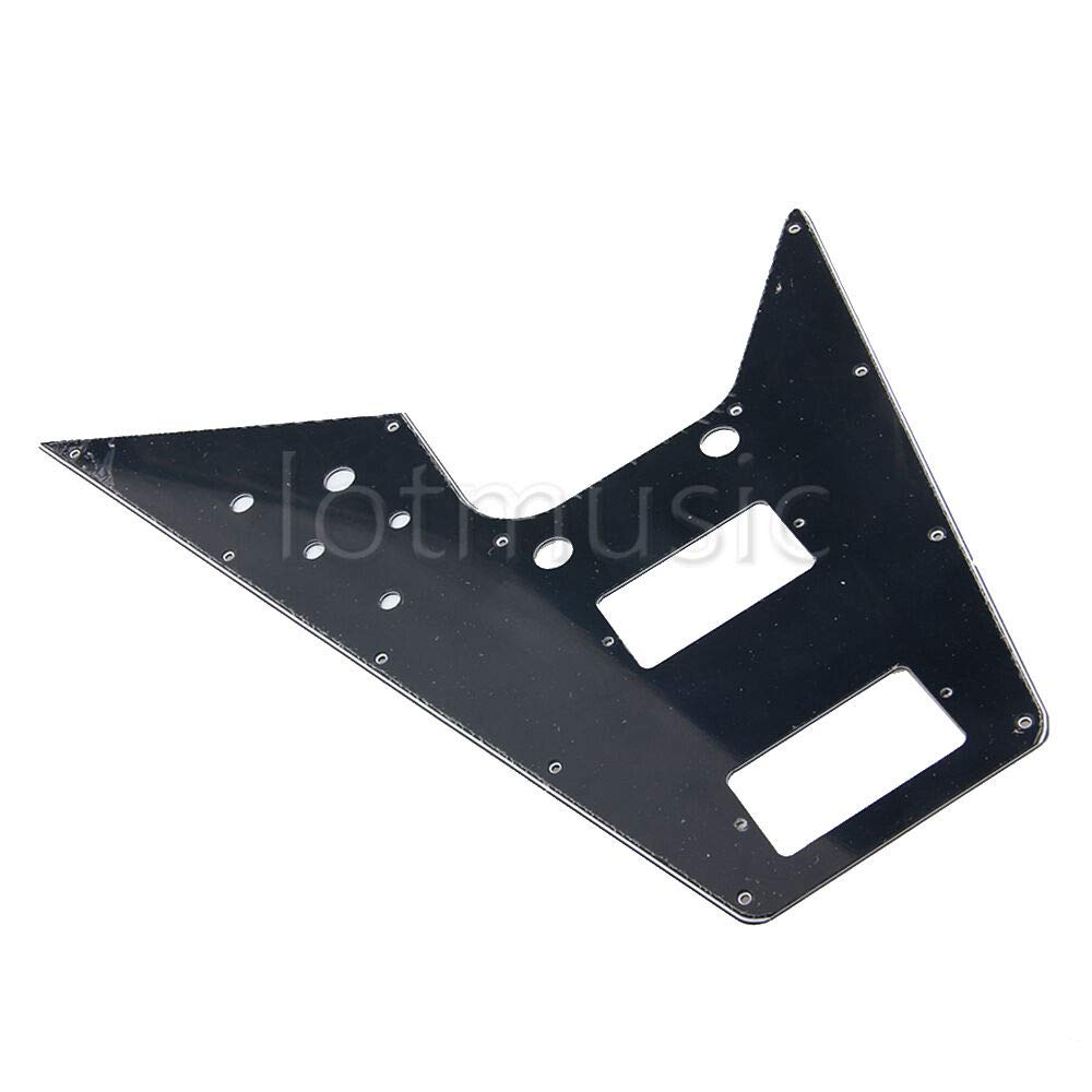 Electric Guitar Pickguard for Kalamazoo Flying V - 3 Ply Black HH Pickguard Replacement Part | Perfect for DIY Guitar Repair & Customization | Stage & Studio Use