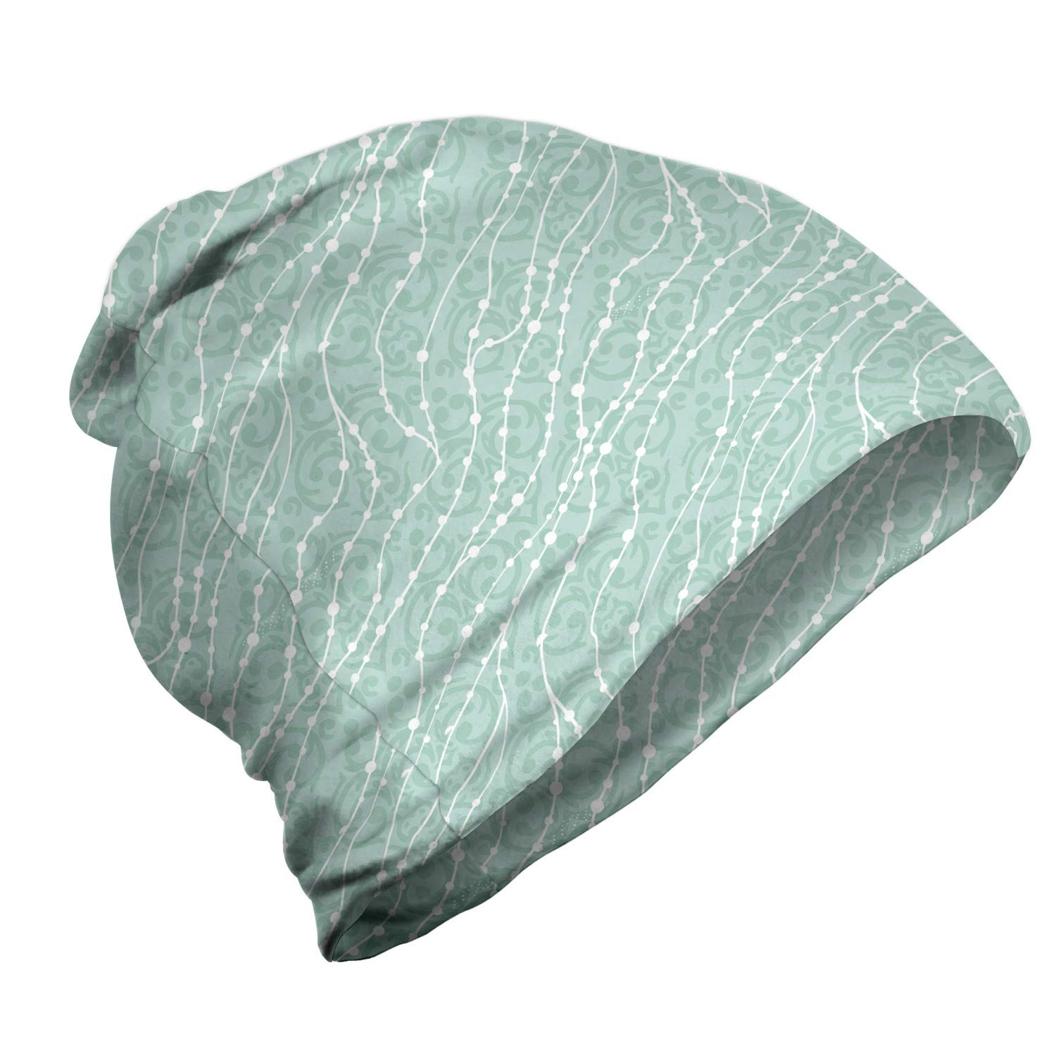 Ambesonne Unisex Winter Beanie Hat - Abstract Nautical Design for Men & Women - Warm Knitted Skull Cap for Hiking, Camping & Outdoor Activities