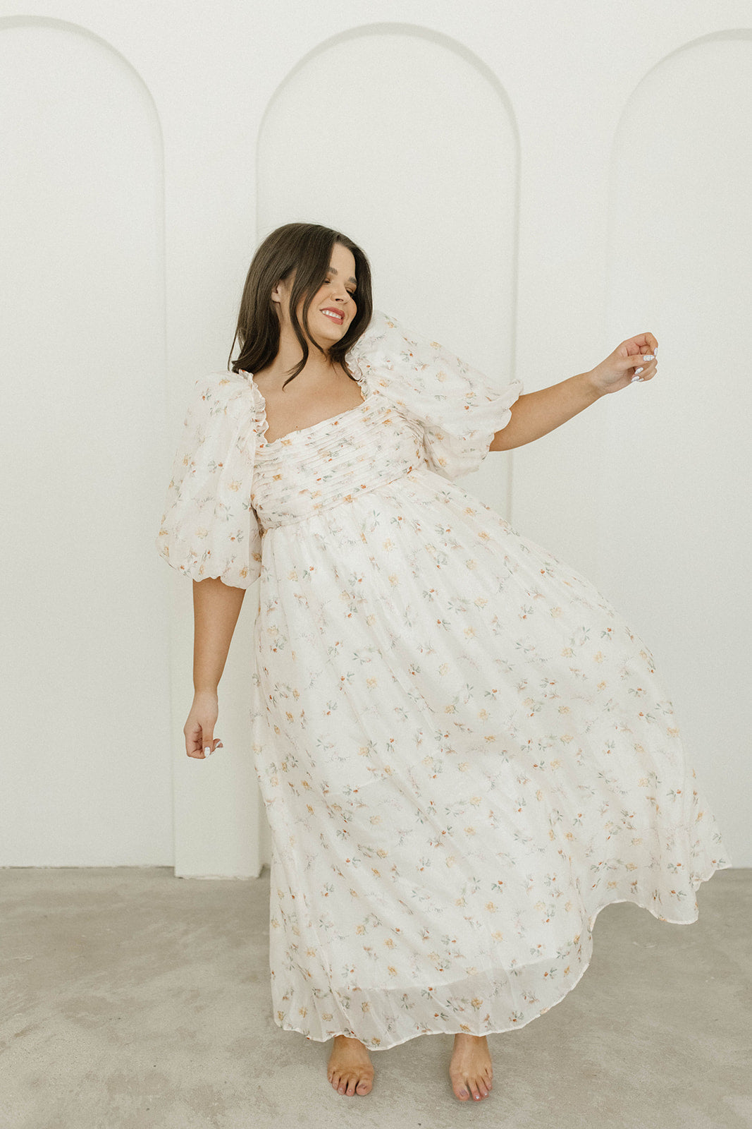 Melody Maxi Dress with Pleats & Bow Detail - Yellow Rose Floral Print | Bump Friendly Maternity Dress | Inclusive Sizing S-3XL | Perfect for Weddings, Baby Showers & Summer Vacations