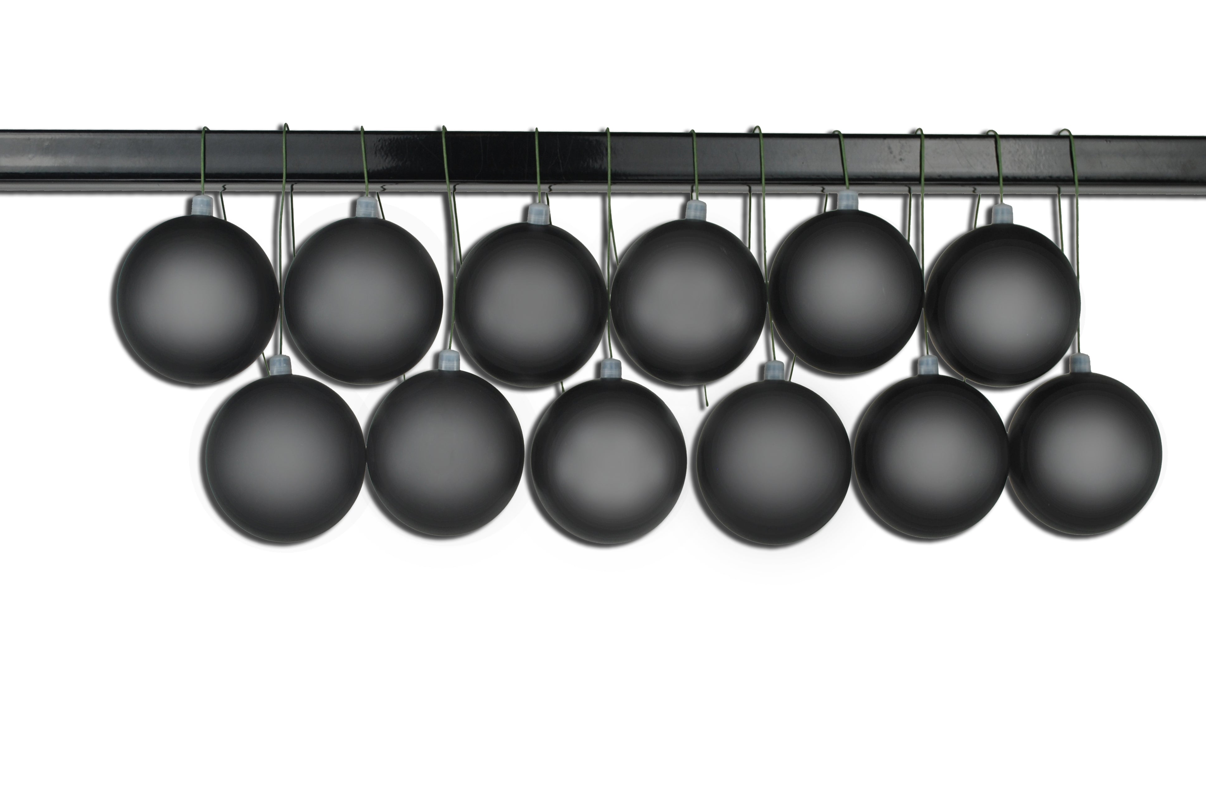 12 Pack 80mm Matte Black Christmas Ball Ornaments with Hanging Wire - Shatterproof UV Coated Holiday Decor for Tree, Wreath, and Home Decorations