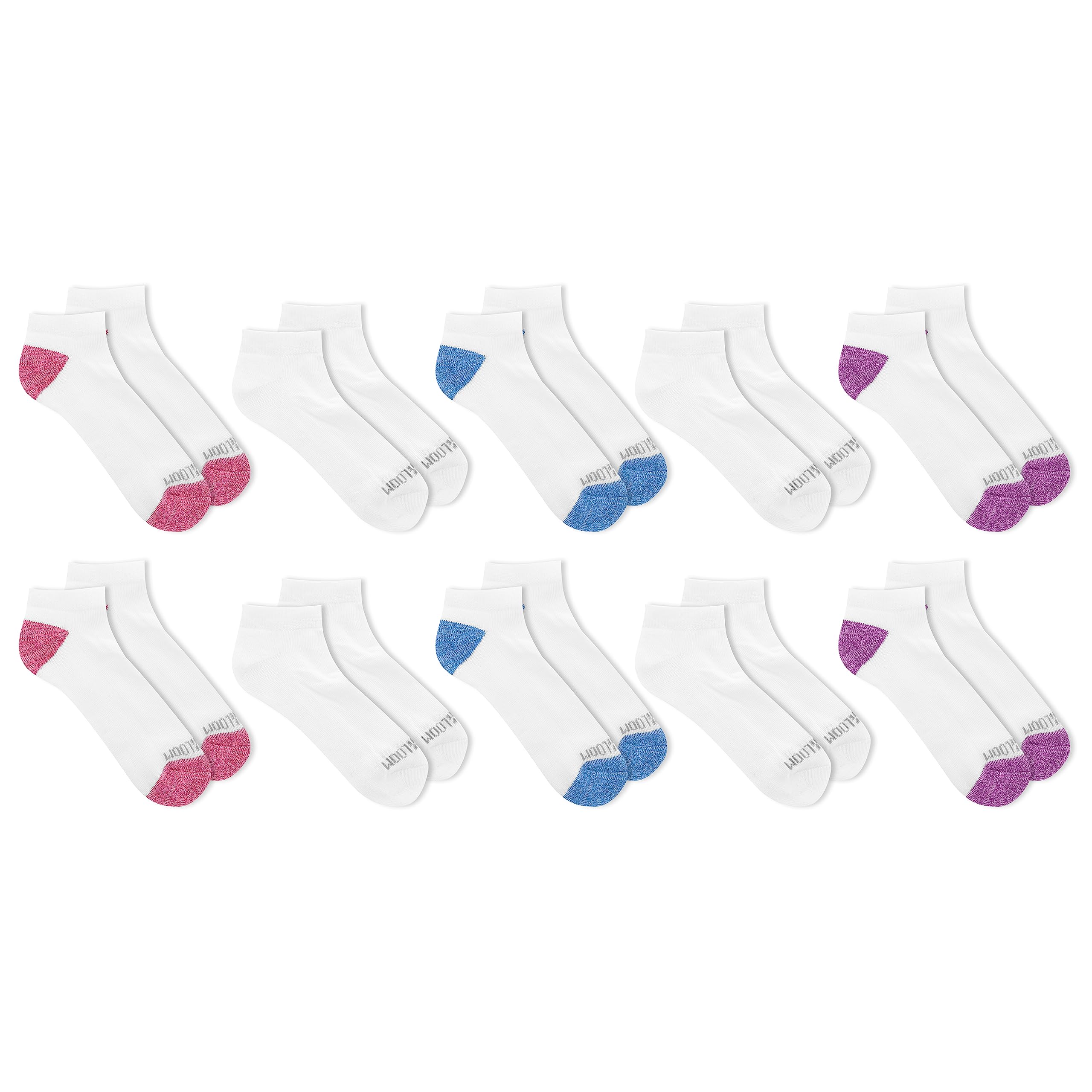 Fruit of the Loom Girls' Soft Cushion Everyday Socks - Comfortable Cotton Crew Socks for School, Play & Daily Wear