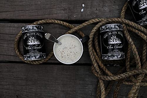 Premium Black Pearl New England Clam Chowder Condensed Soup - 15oz (6 Cans) | Authentic Seafood Flavor for Quick Meals, Camping & Emergency Food Supply