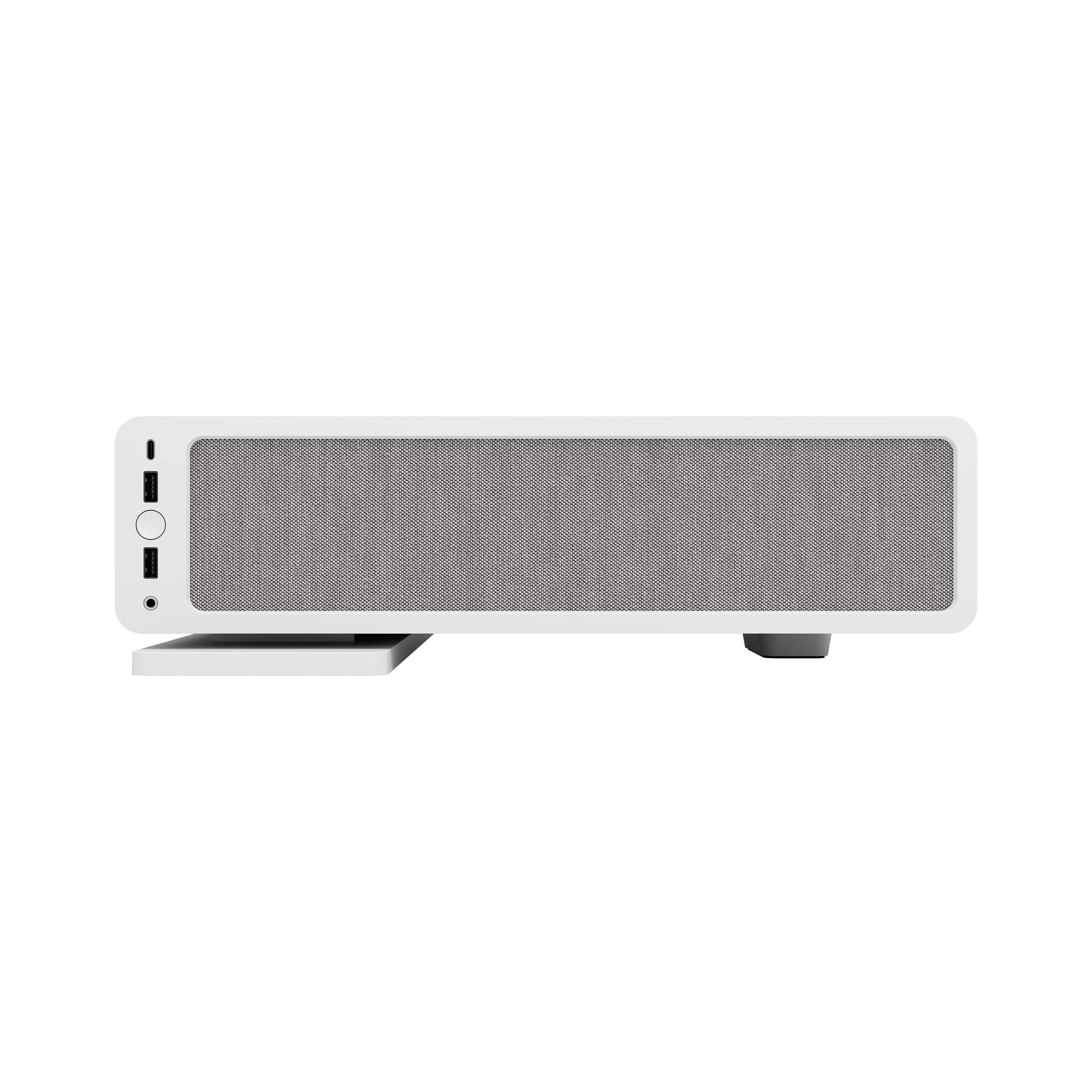 Fractal Design Ridge White ITX PC Case - PCIe 4.0 Riser Card & 2x140mm PWM Fans Included - USB Type-C - Compact Gaming Computer Case for Home Theater & Workstation Setup