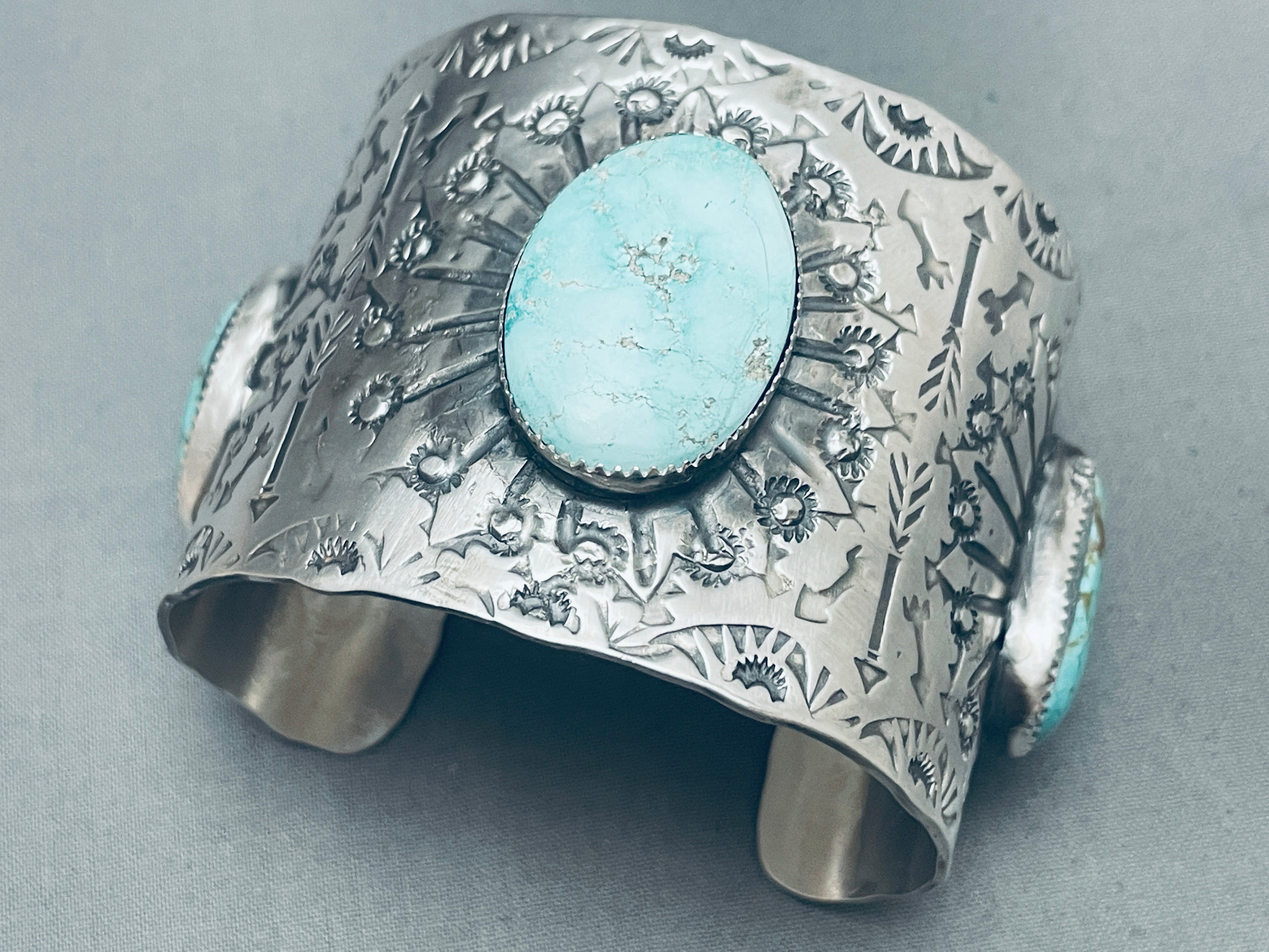 121 Grams Genuine Native American Navajo Turquoise Sterling Silver Cuff Bracelet - Handcrafted Jewelry for Women, Boho Chic Accessory, Gift for Her, Perfect for Weddings & Special Occasions