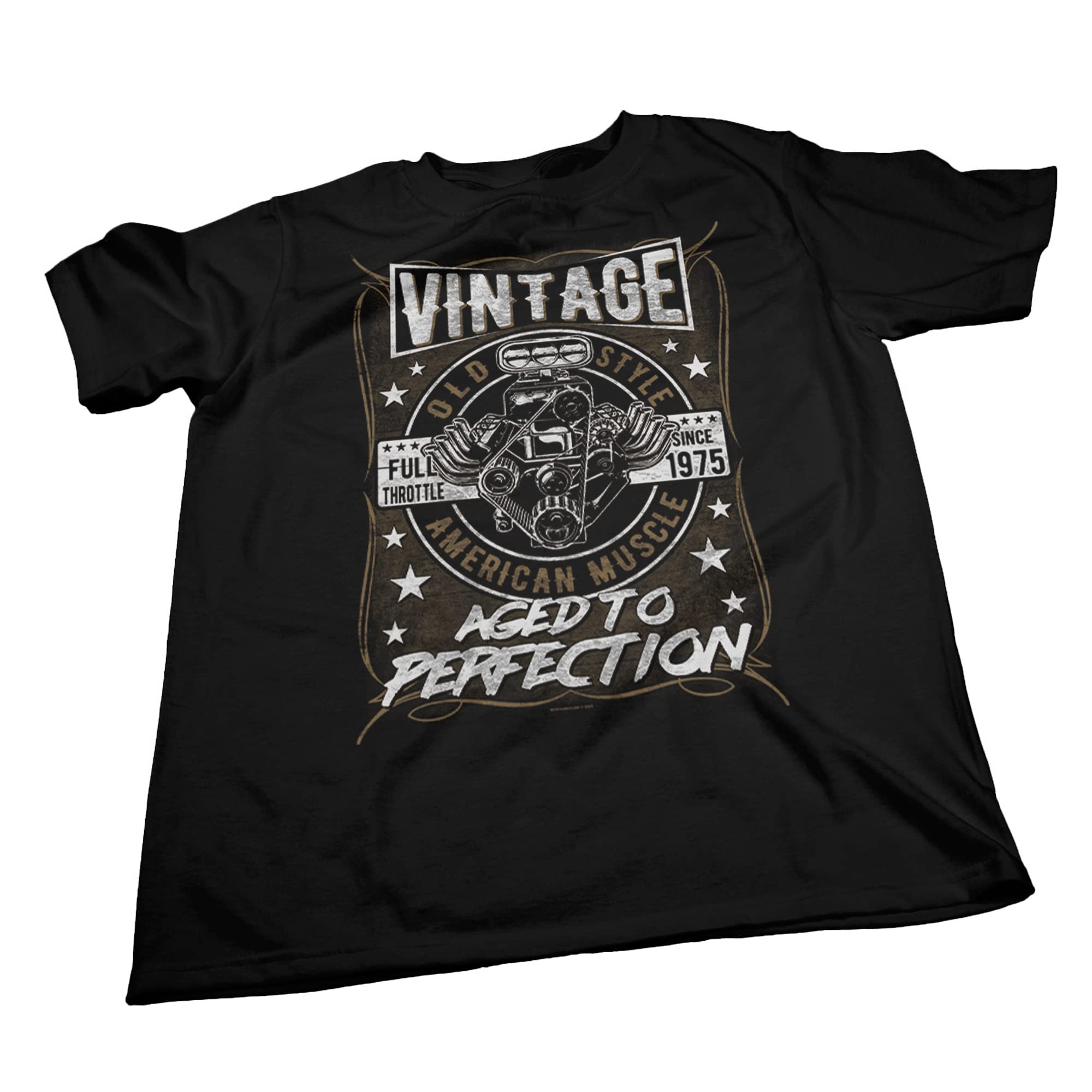Vintage 1975 American Muscle 50th Birthday T-Shirt for Men - Cool 50th Birthday Gift Idea - Perfect for Parties, Celebrations & Retro Theme Events