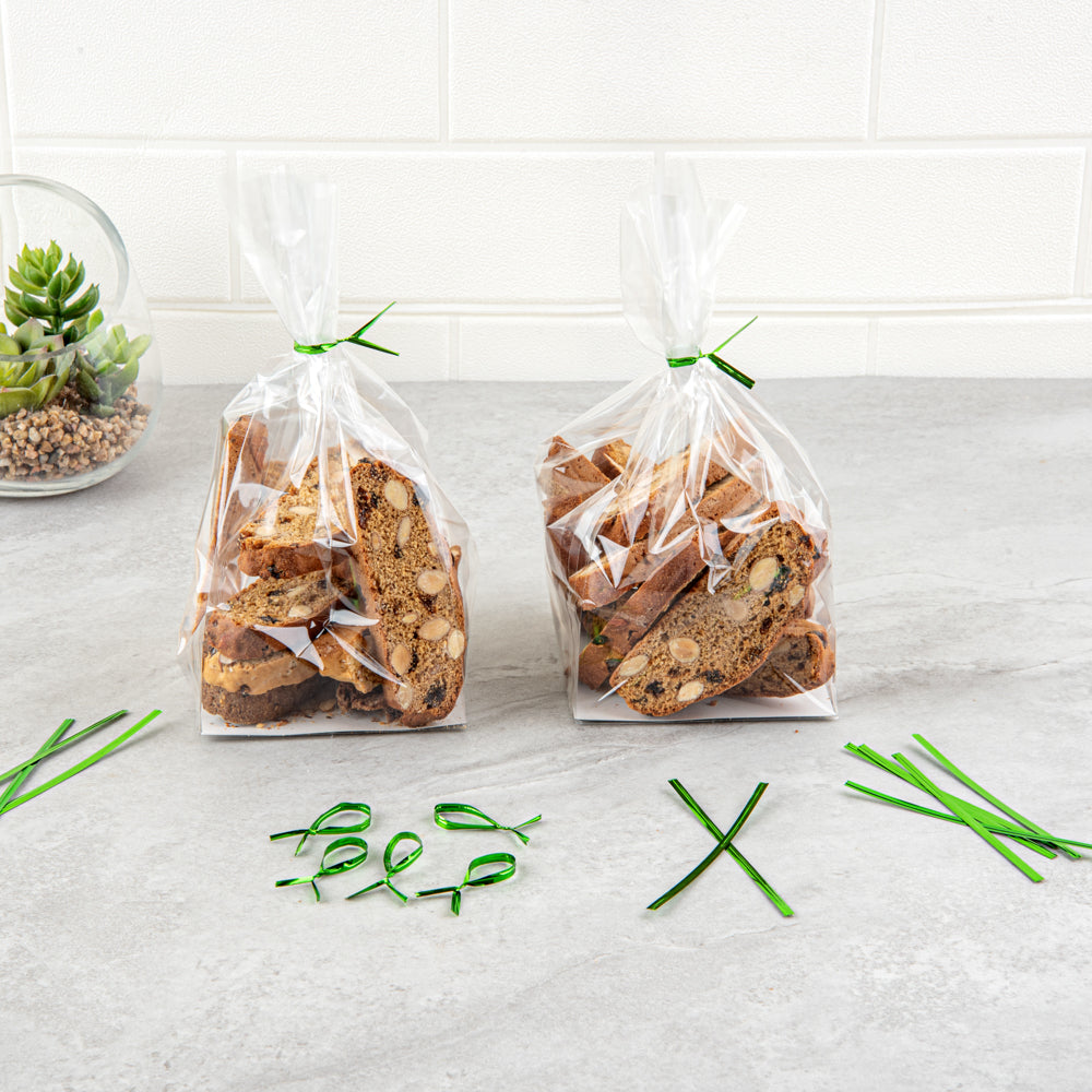 Green Metallic Twist Ties for Bags - 500 Count Box | Secure & Reseal Food Storage, Bread Bags, Produce Bags & More