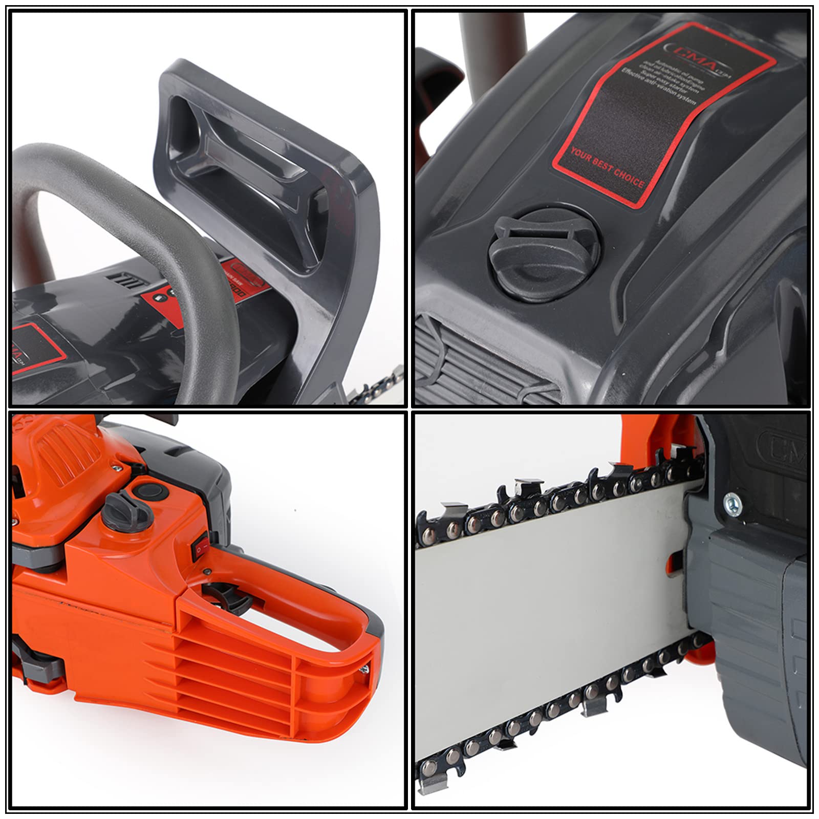 Topteng 24 Inch 68cc 2-Cycle Gas Chainsaw - Powerful 24