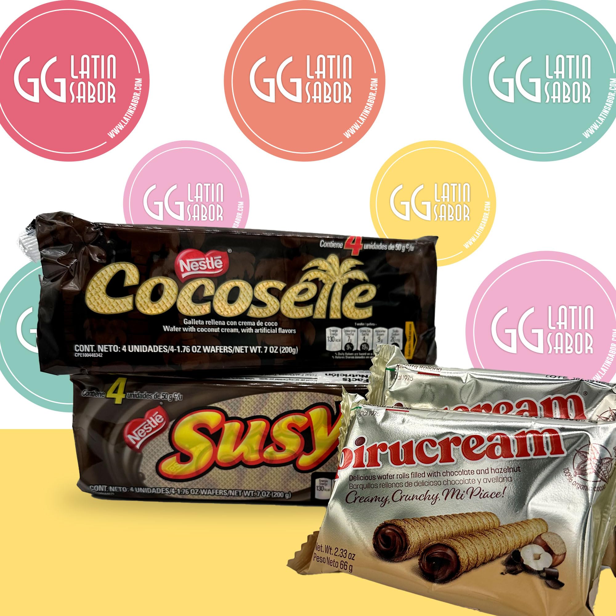 Authentic Venezuelan Candy Box - Cocosette Susy Pirucream Pack | Assorted Venezuelan Sweets & Chucherias | Perfect for Gifts, Parties & Cultural Experiences
