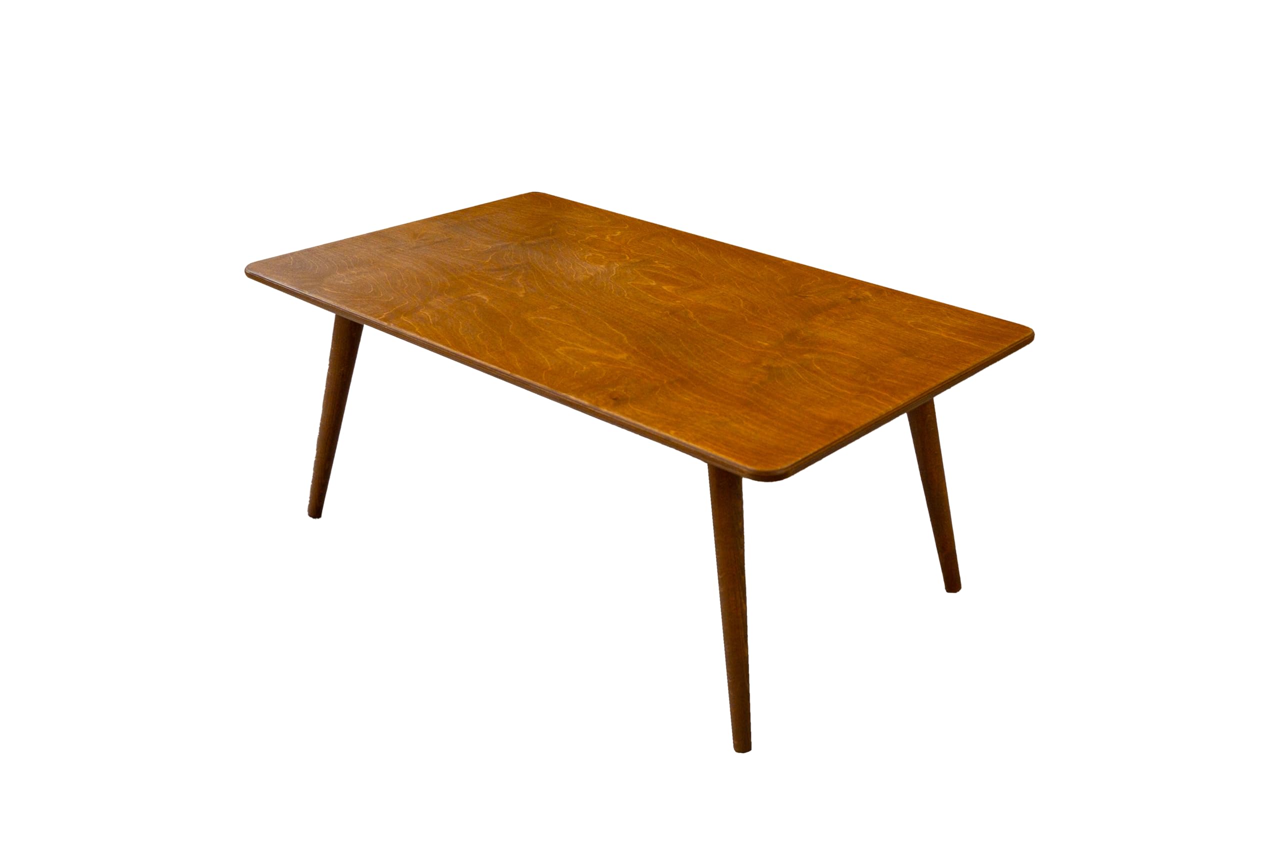 Handmade Walnut Plywood Coffee Table - Modern Minimalist Rectangle Boho Center Table for Living Room, Natural Aesthetic Small Home Decor | Perfect for Small Spaces, Apartments & Cozy Living Areas
