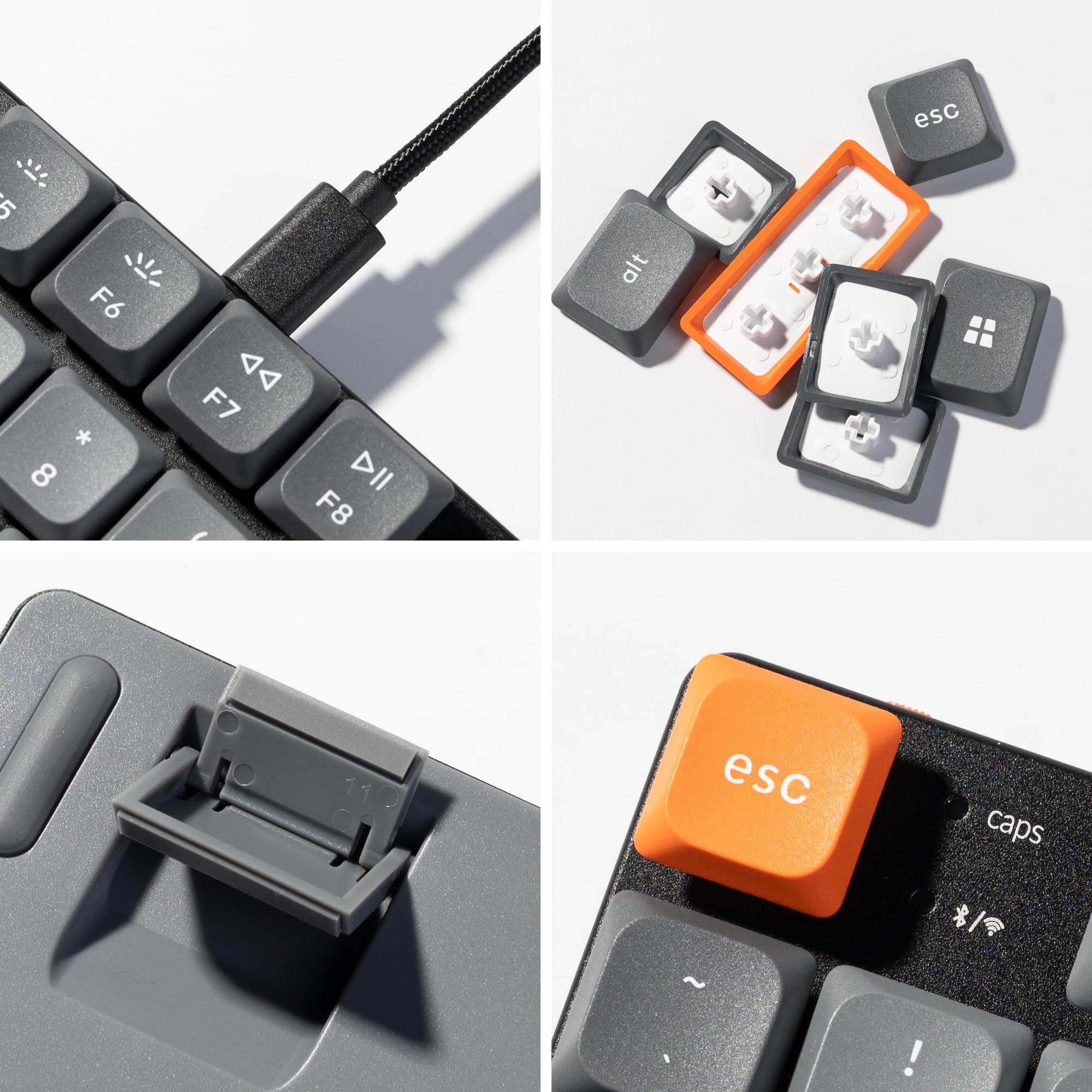 Keychron K1 Max Ultra-Slim Wireless Mechanical Keyboard - Bluetooth/USB Wired, QMK/VIA Programmable, Hot-Swappable Low-Profile Gateron Red Switches, RGB Backlit TKL Gaming Keyboard for Office Work & Esports