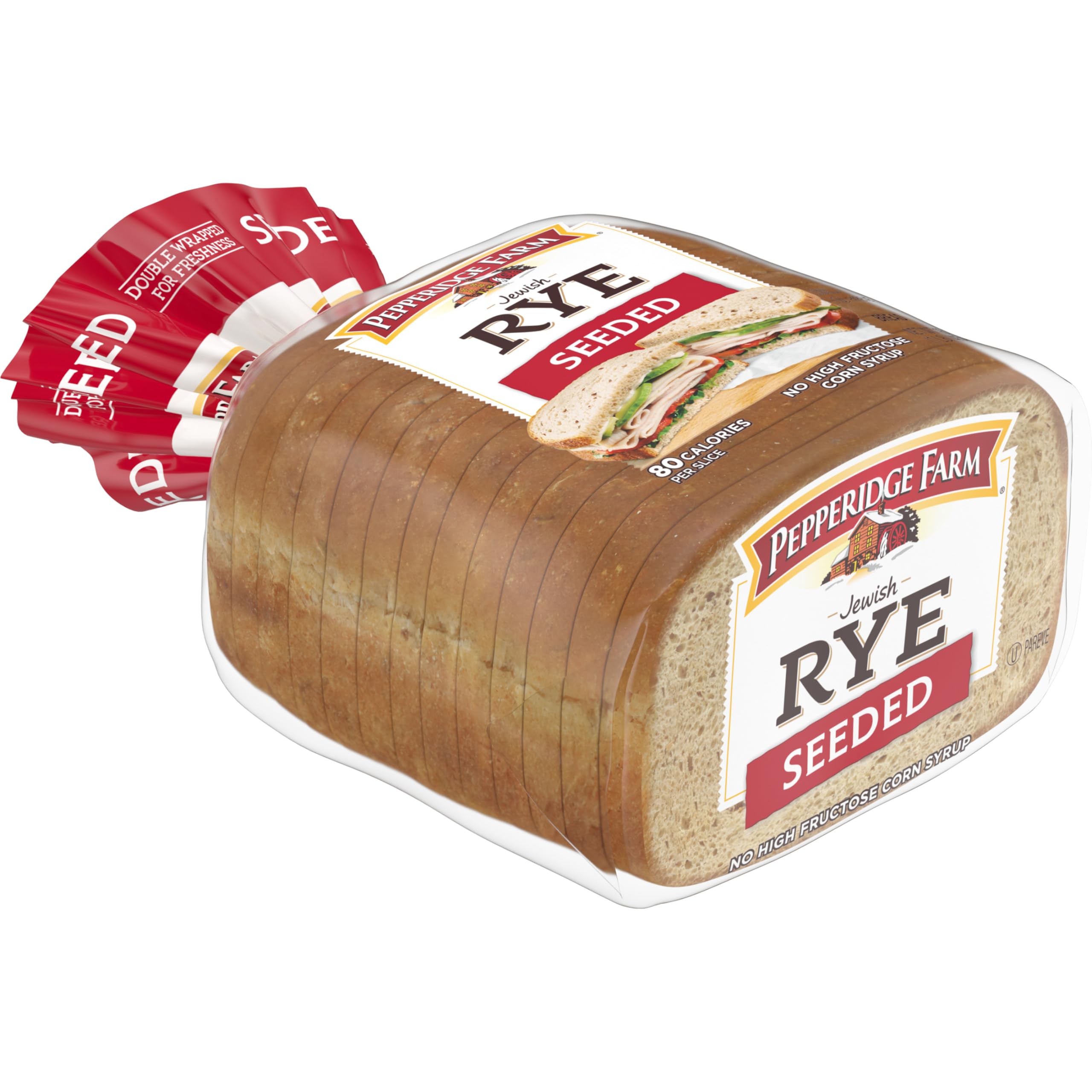 Pepperidge Farm Seeded Jewish Rye Bread - 16 Oz (1 lb) Fresh Bakery Loaf for Sandwiches & Deli Meals