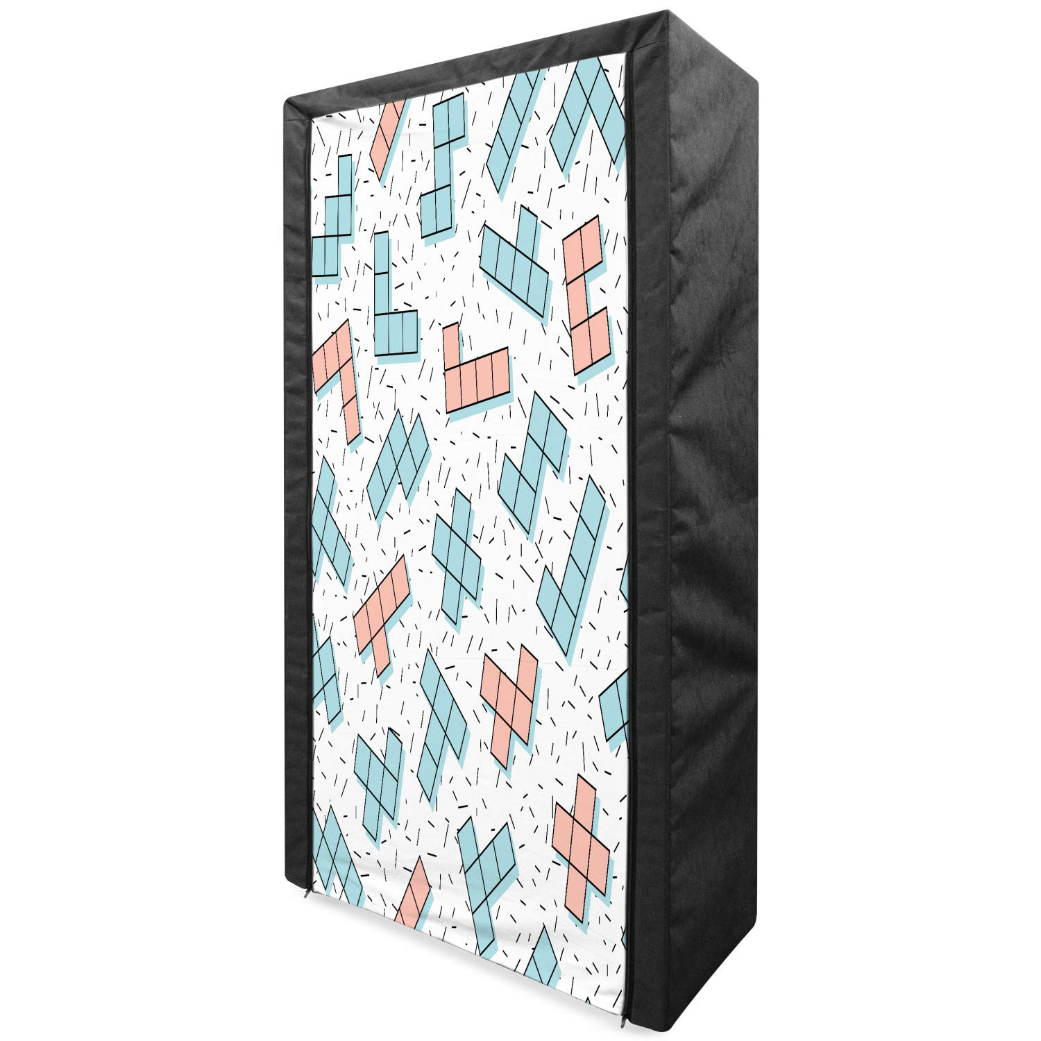 Ambesonne 90s Retro Memphis Style Geometric Pattern Fabric Wardrobe - 33.5