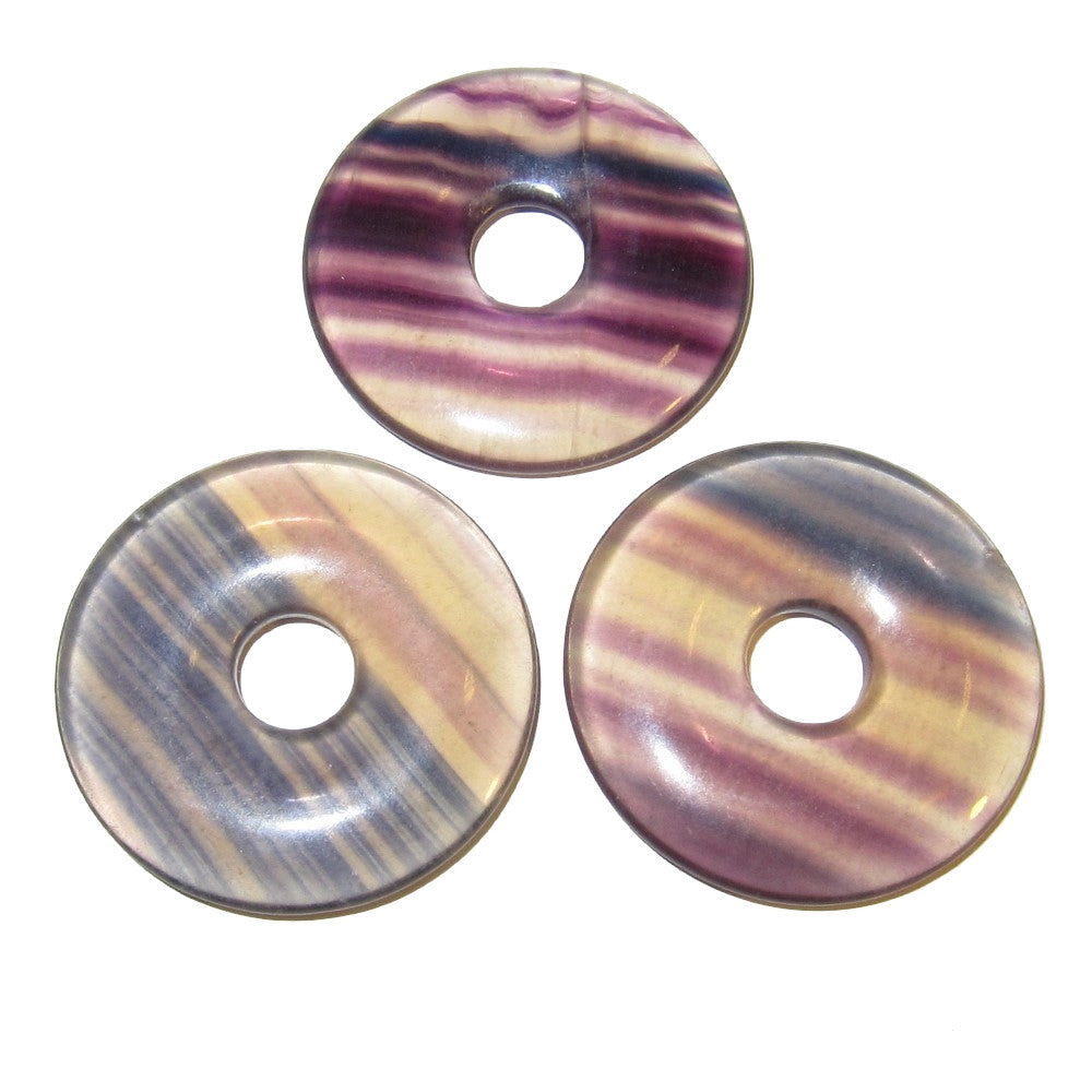 Fluorite Amulet Set - 3 Beautiful Donut Stones for Meditation, Healing & Spiritual Protection | Perfect for Yoga, Reiki & Chakra Balancing