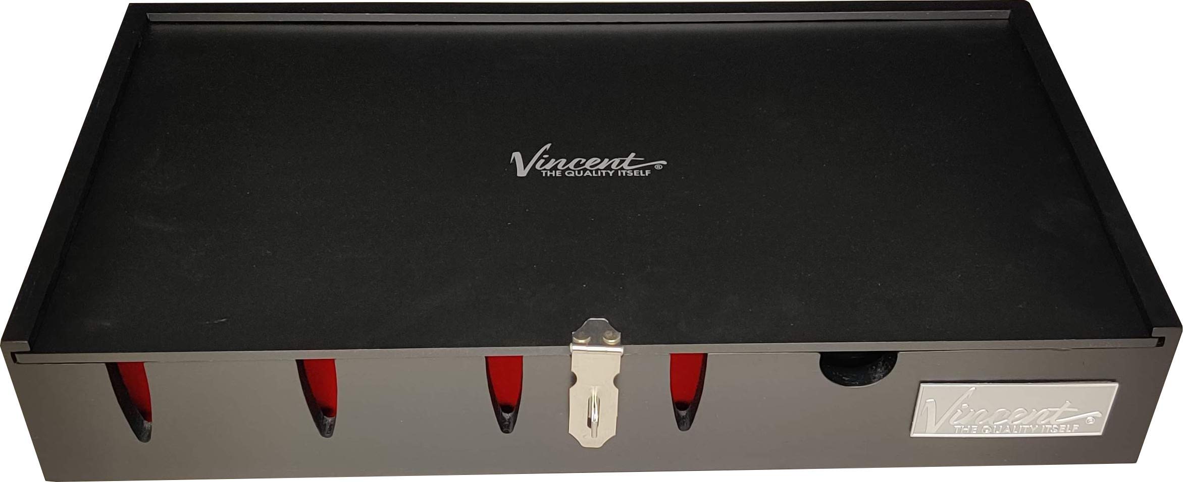 Vincent 6-Slot Countertop Tray Organizer - Black | Desktop Storage Solution for Office, Kitchen, Bathroom & Entryway | Perfect for Keys, Mail, Utensils & Small Essentials