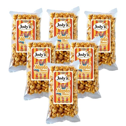 Jody's Gourmet Popcorn - Nacho Cheese Flavor (6 Bags) | Movie Night Snacks, Party Food & Office Treats