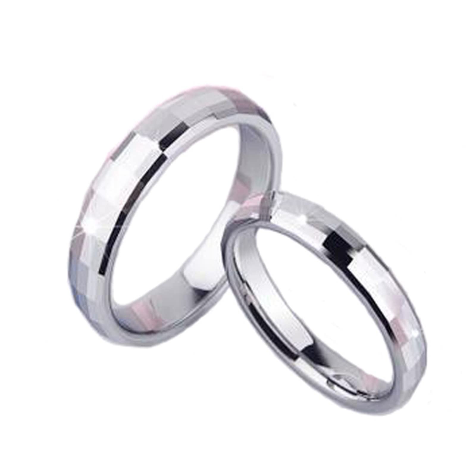 Hoisy Men's Wedding Band - Square Silver Wedding Ring for Women - Perfect for Engagement, Anniversary, and Special Occasions