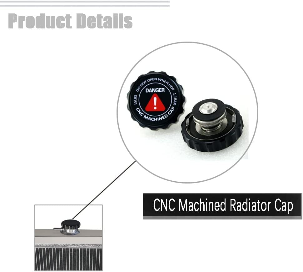 High Performance 3-Row Aluminum Cooling Radiator Fan Shroud Set for 1978-1987 Chevy El Camino Monte Carlo Cutlass Grand Prix Camaro | G-Body Radiator Upgrade | Improved Engine Cooling for Hot Weather & Towing