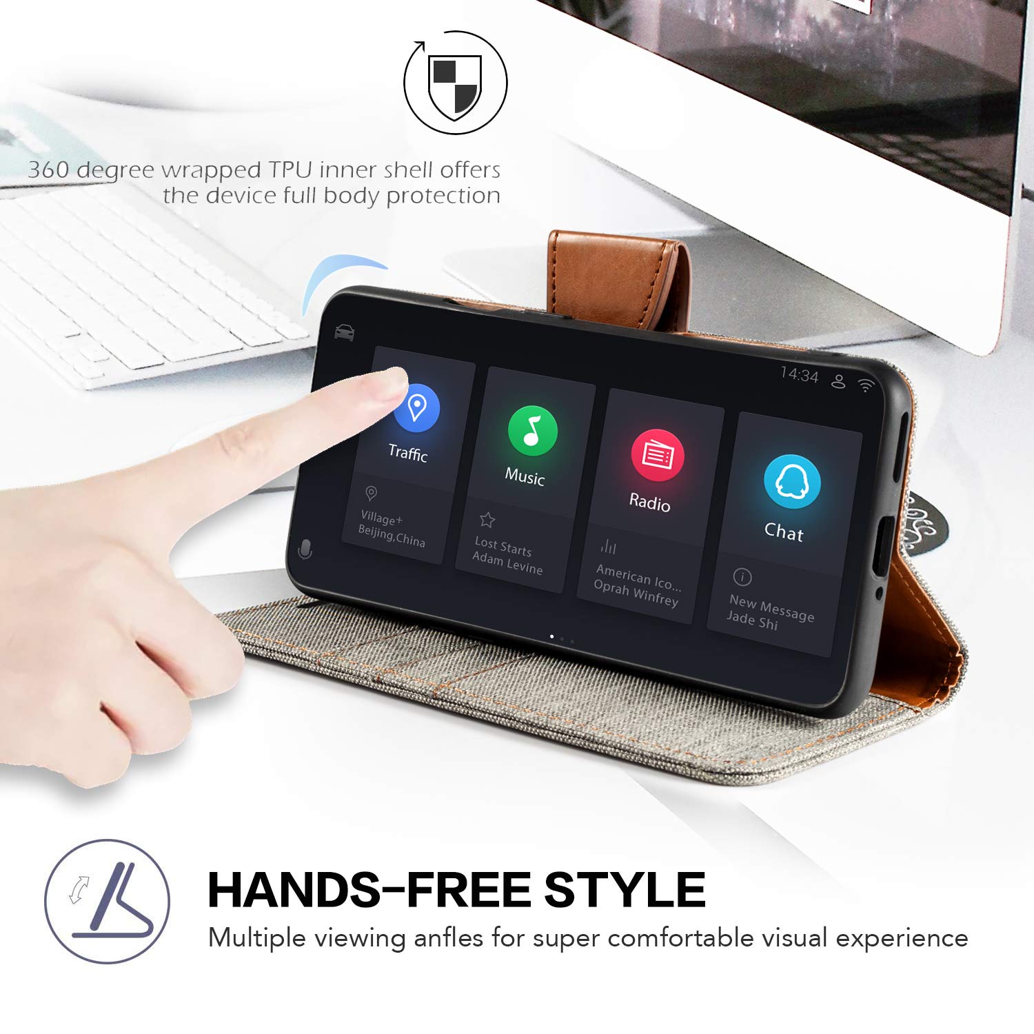 Premium Oxford Leather Wallet Case with Soft TPU Back Cover & Magnetic Flip for Cubot Magic Smartphone - Perfect for Business, Travel & Everyday Protection