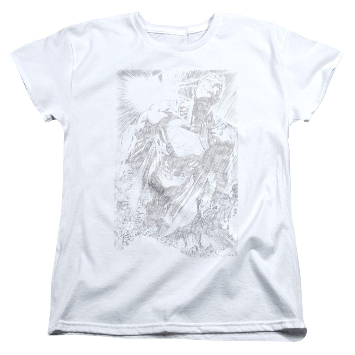 Superman Exploding Space Sketch Women's T-Shirt | Graphic Novelty Tee for Fans | Casual Wear & Cosplay Outfit