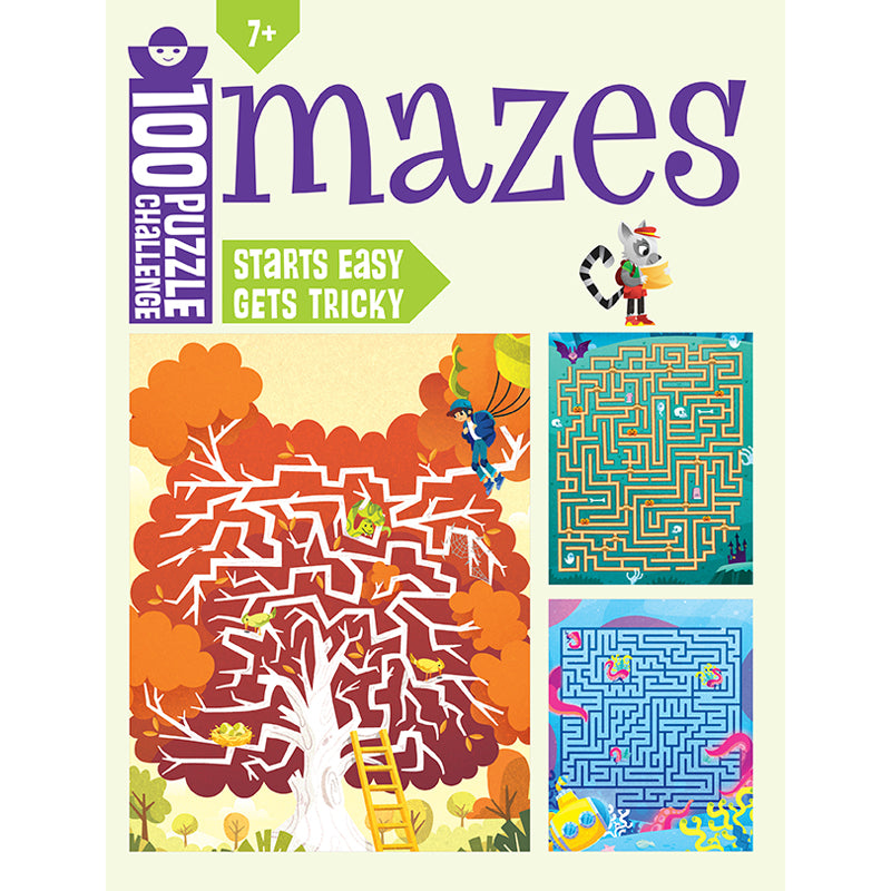 100 Puzzle Challenge Mazes - Fun Brain Teaser Games for Kids & Adults | Perfect for Family Game Night, Road Trips & Classroom Activities