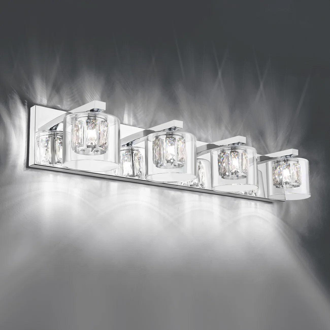 Kolt Modern 4-Light Bathroom Vanity Light Fixture - Brushed Nickel Finish for Bathroom Mirror Lighting, Perfect for Modern Home Decor and Vanity Makeup Area