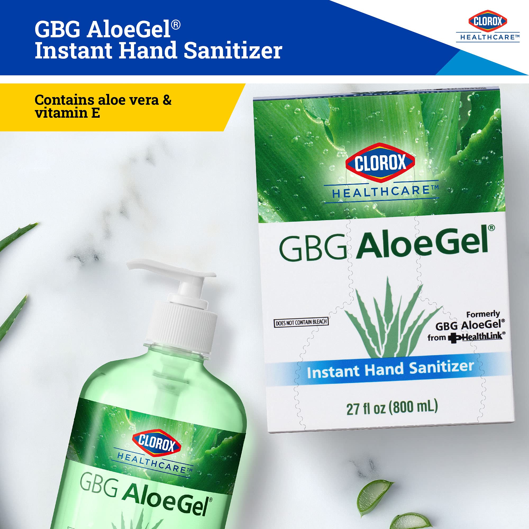 Clorox Healthcare GBG AloeGel Hand Sanitizer Refill Bag in Box - 27 oz (798 ml) | 12-Pack Alcohol-Based Sanitizing Gel with Aloe Vera | Ideal for Hospitals, Schools, Offices & Public Spaces