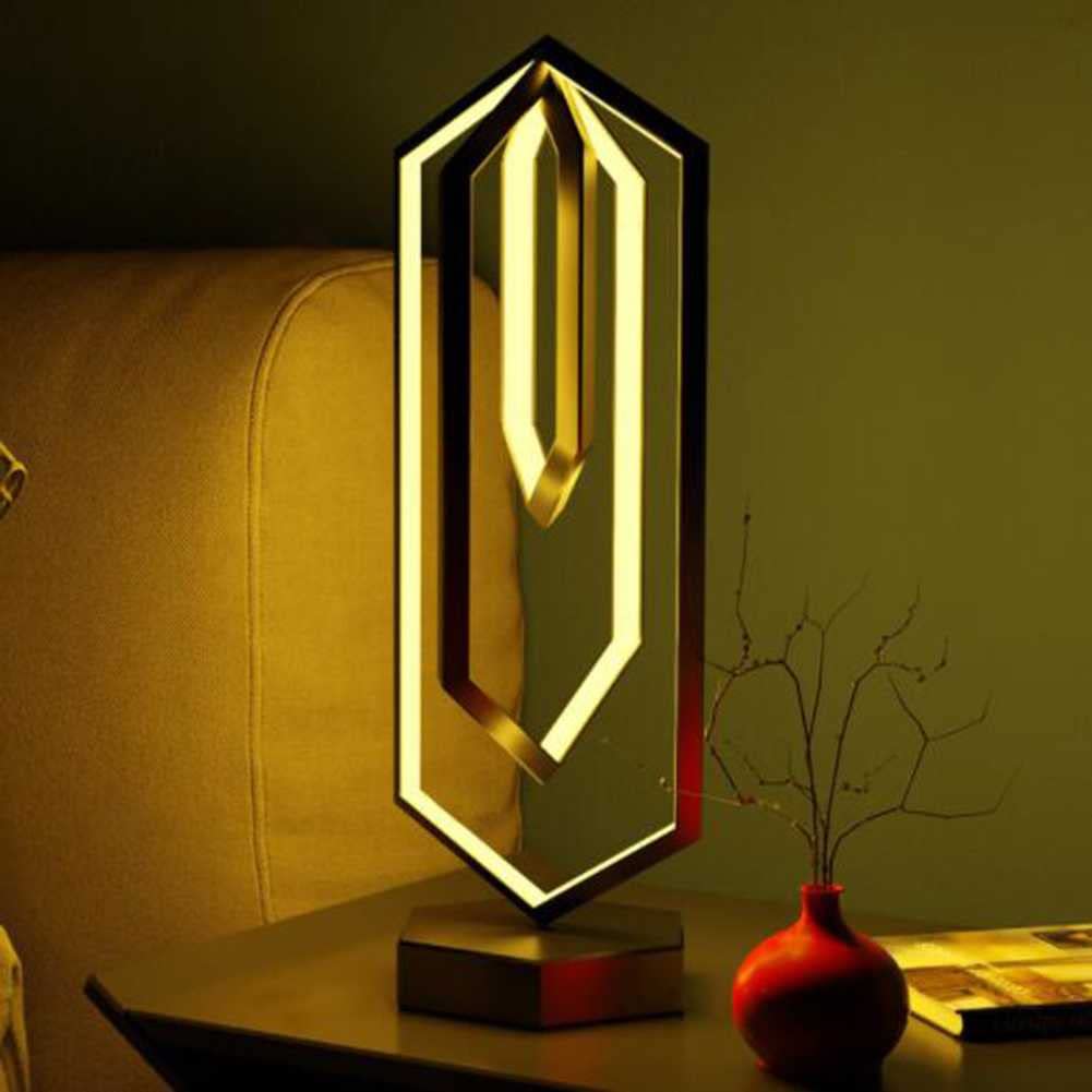 JINGBO 16-inch Modern RGB Dimmable LED Polygon Table Lamp with Remote & APP Control - Adjustable Ambient Lighting for Bedroom, Living Room, Office, Nightstand | Perfect for Reading, Gaming & Home Decor
