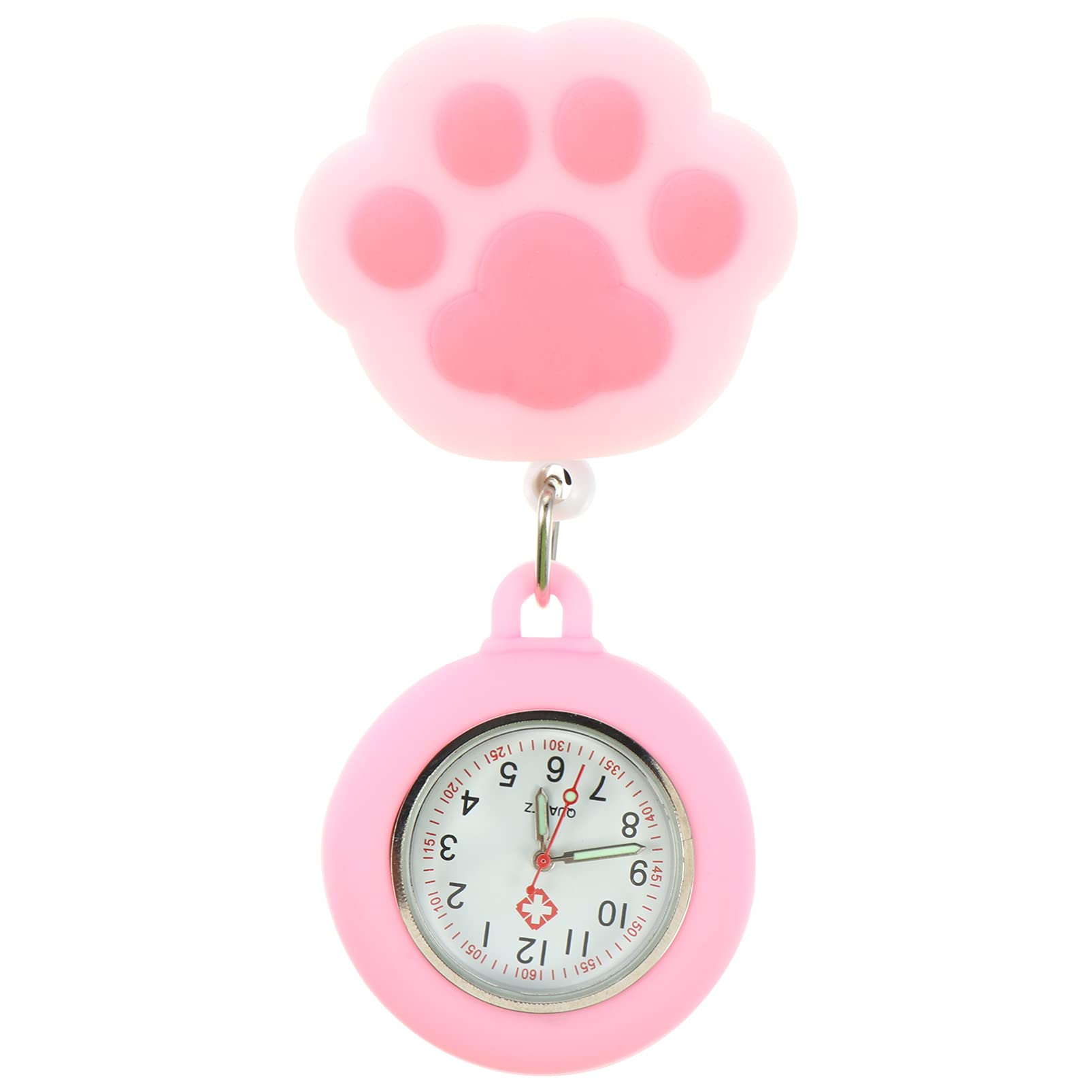 Hemobllo Nurse Watch - Clip On Retractable Fob Watch with Cute Cat Paw Design for Medical Professionals | Perfect for Nurses, Doctors & Healthcare Workers During Shifts & Patient Care