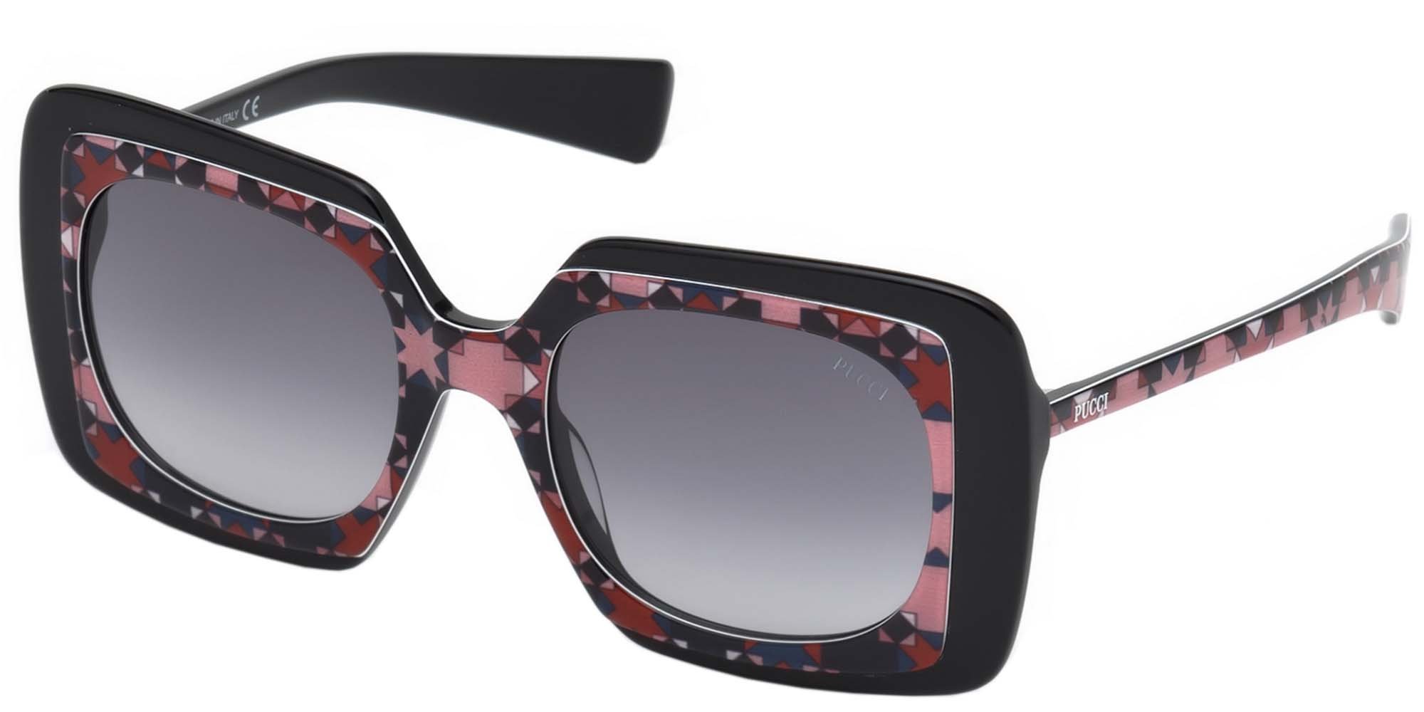 Women's Sunglasses EP0079 - Black Frame with Gradient Smoke Lenses (54mm) | UV Protection, Fashion Accessory for Outdoor Activities, Beach, Driving & Summer Style