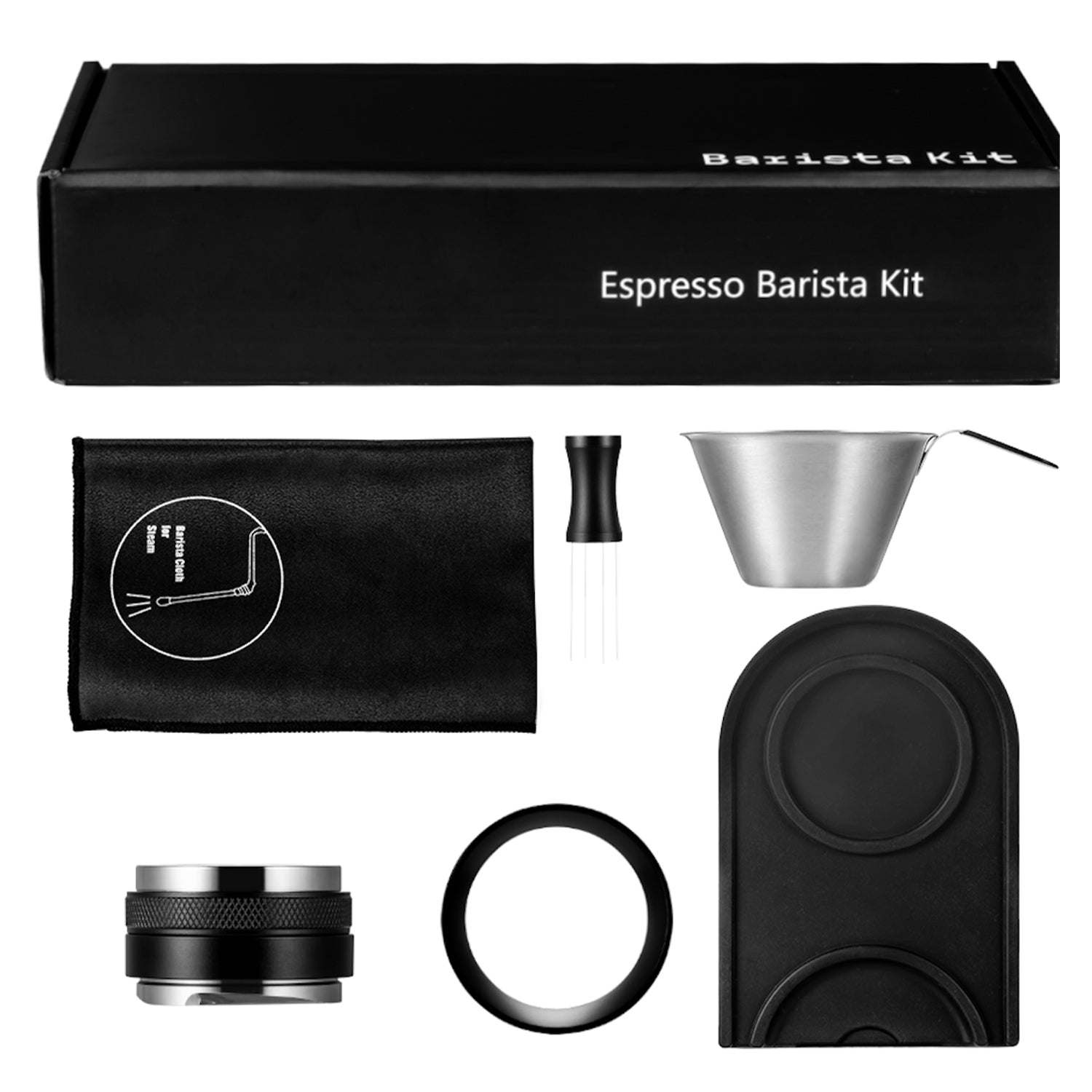 I.XXI 58mm Barista Kit - 6 Piece Espresso Tamper & Coffee Tool Set for Professional Baristas & Home Brewing - Perfect for Espresso Machines & Coffee Shops