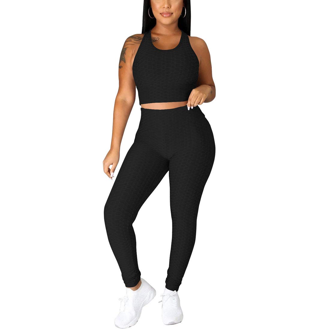 Nimsruc Women's 2-Piece Workout Sets - Sexy Summer Jogging Suits & Casual Bodycon Tracksuits for Gym, Running & Lounge Wear