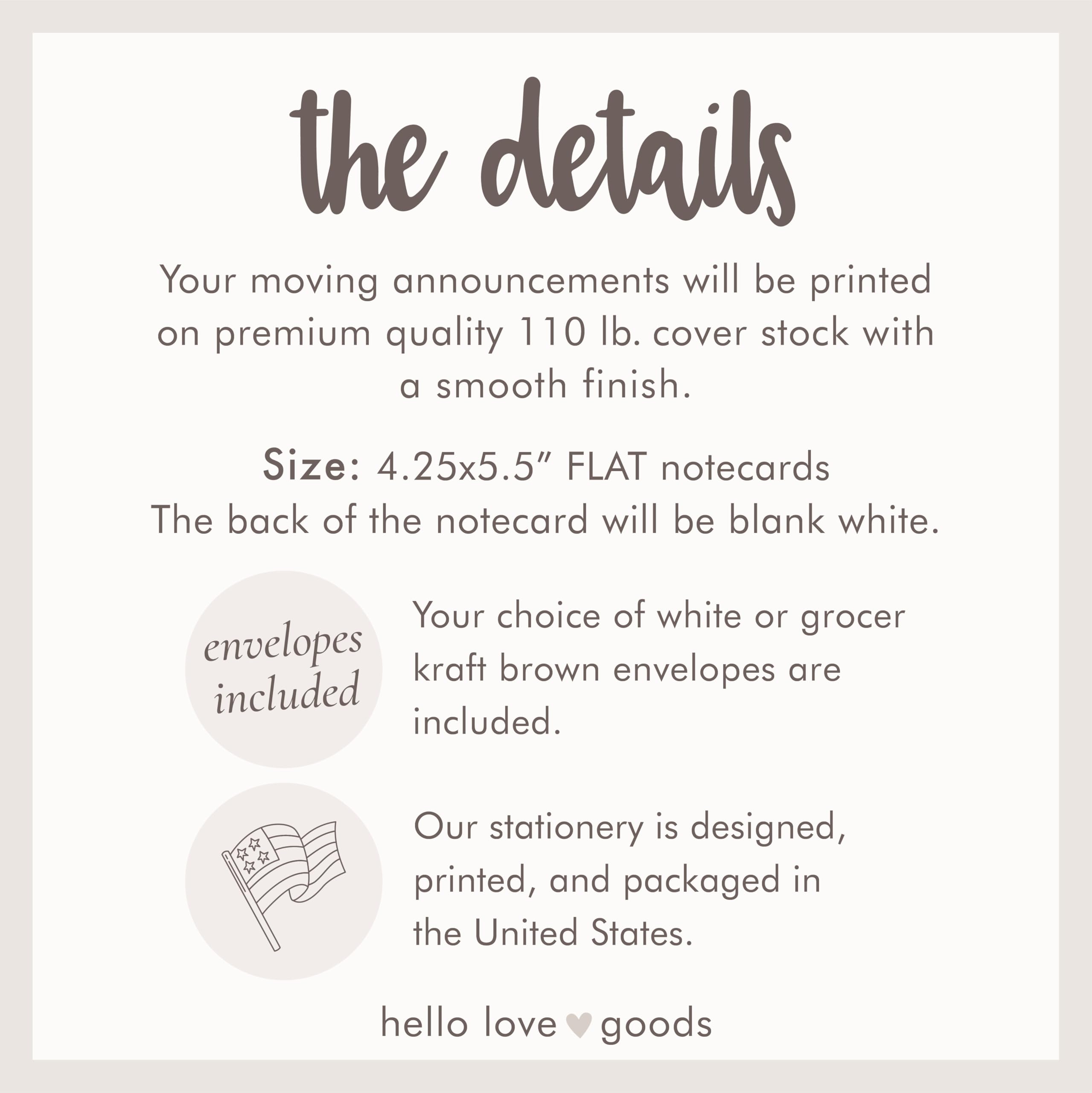 Custom Moving Announcement Cards - Personalized New Address Cards with Door Number, 4.25x5.5 Flat Moving Notices with Envelopes | Perfect for Housewarming, Relocation & Change of Address Announcements