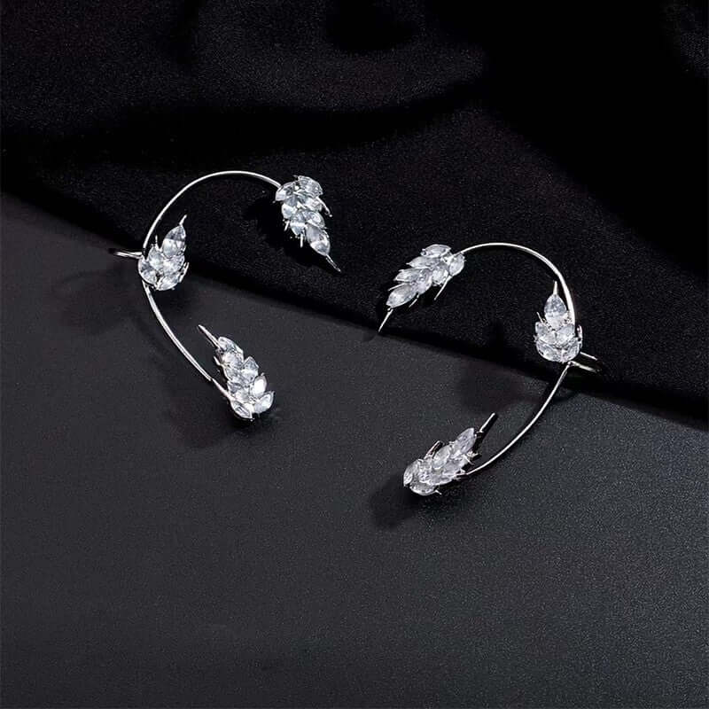 Leaf Vine Elf Clip Ear Wrap Ear Cuff - Boho Silver Elf Ear Cuff Jewelry for Women | Perfect for Cosplay, Fantasy Costumes, and Everyday Boho Fashion Accessories