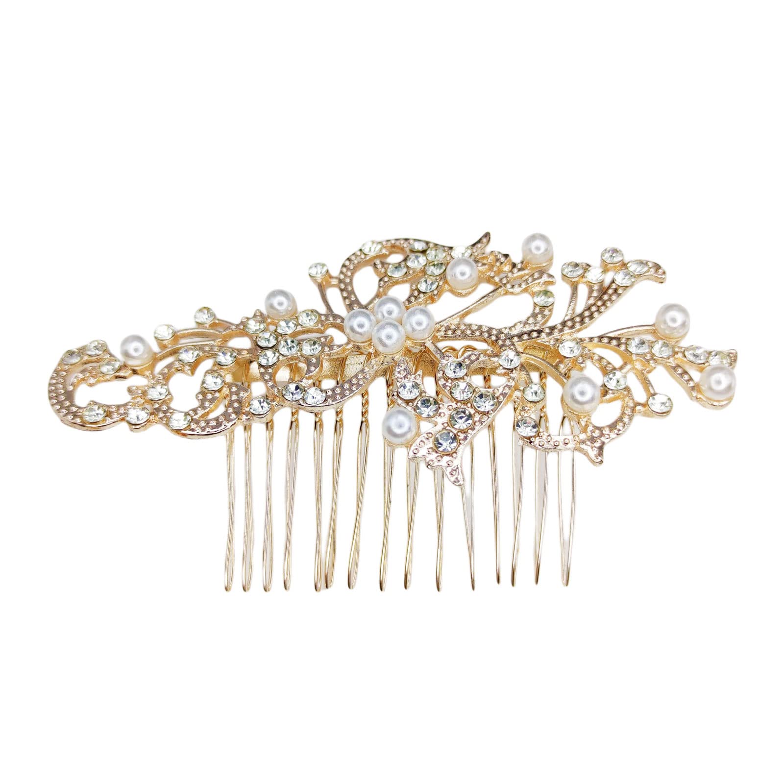 Elegant Rhinestone Pearl Bridal Hair Comb - Wedding Hair Clip Headpiece for Brides & Women | Perfect for Bridal Showers, Weddings & Formal Events - H25