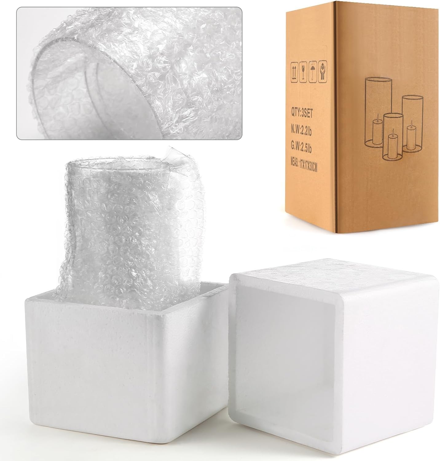 24-Piece Clear Glass Hurricane Candle Holders - Cylinder Pillar Candle Holders for Wedding Centerpieces, Party Decorations & Home Décor - Perfect for Romantic Dinners, Holiday Tablescapes and Special Events