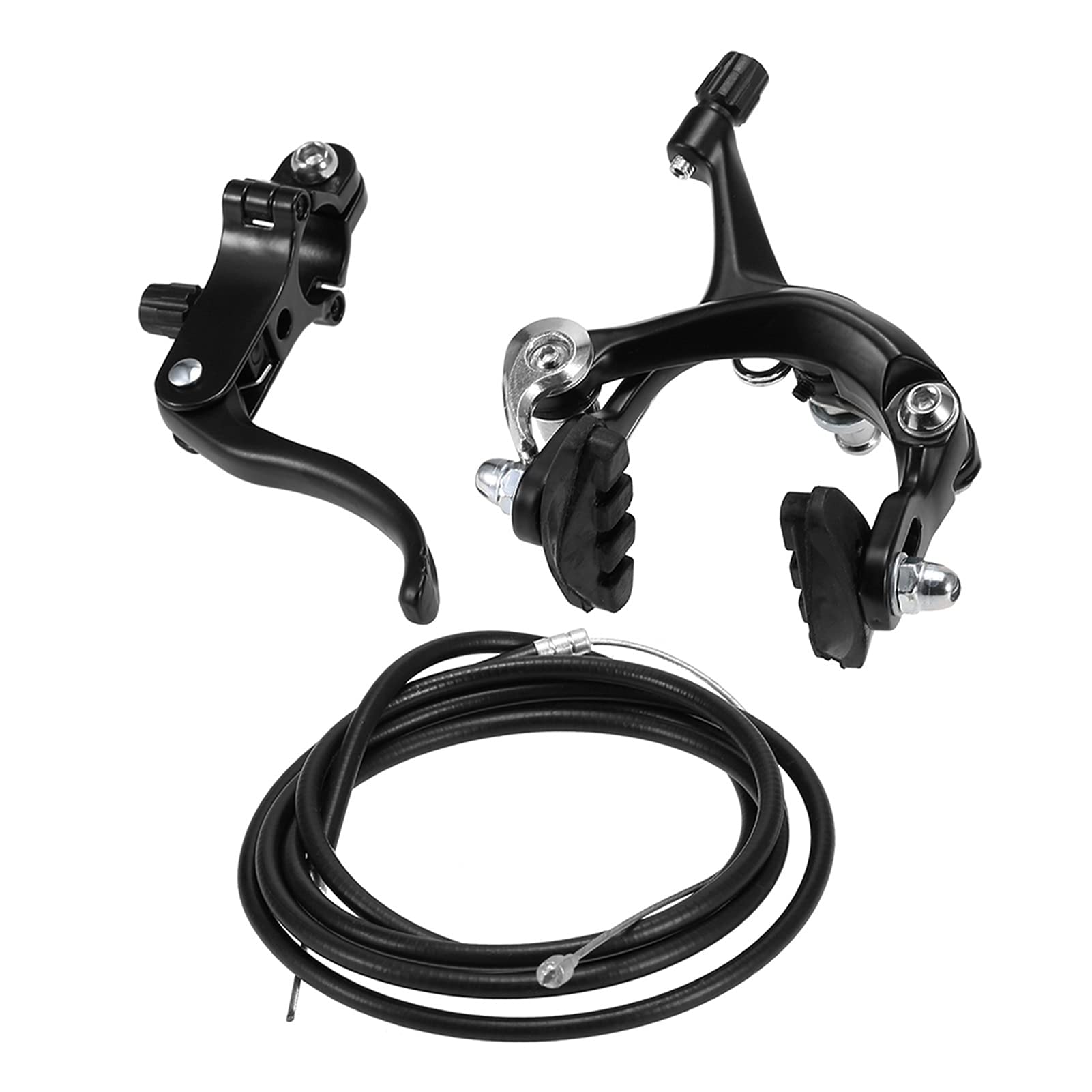 FANGSHUILIN Fixie Bike Brake Kit - Front & Rear Caliper Brake Set for Road Bikes, Cruisers & Fixed Gear Bicycles - Durable Black Rear Brake for Urban Commuting & Performance Cycling