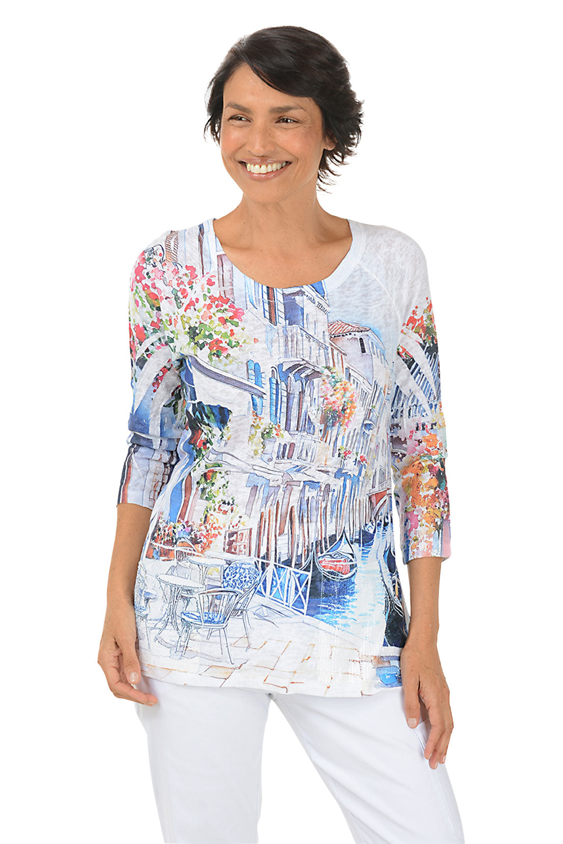 Petite Venice Sequin Pocket Knit Top for Women - Elegant Sparkly Party Blouse, Perfect for Night Out, Date Night & Special Occasions
