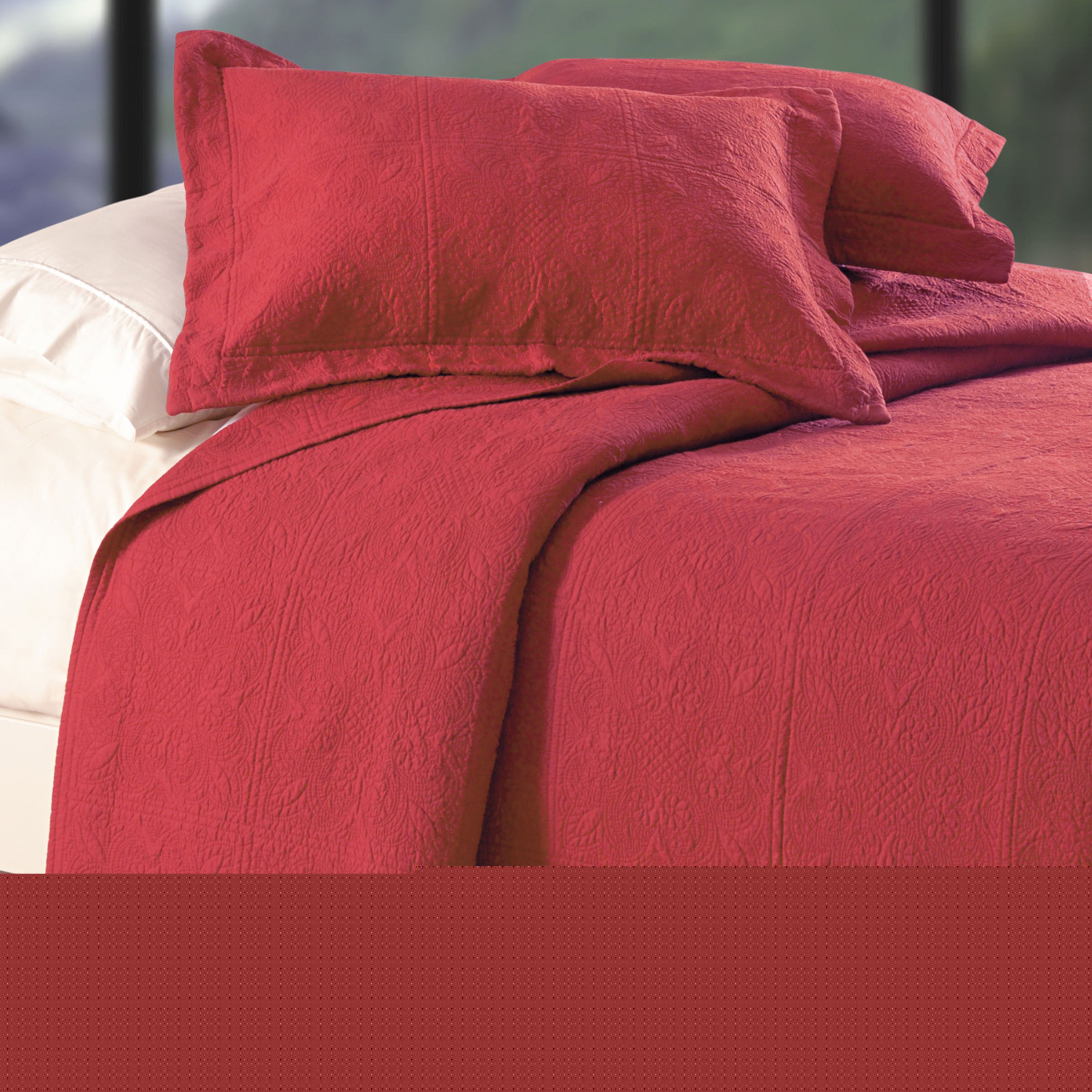 Luxury C&F Home Brick King Matelassé Duvet Cover Set - King Size Brick Red Bedding - Perfect for Master Bedroom & Guest Room Decor