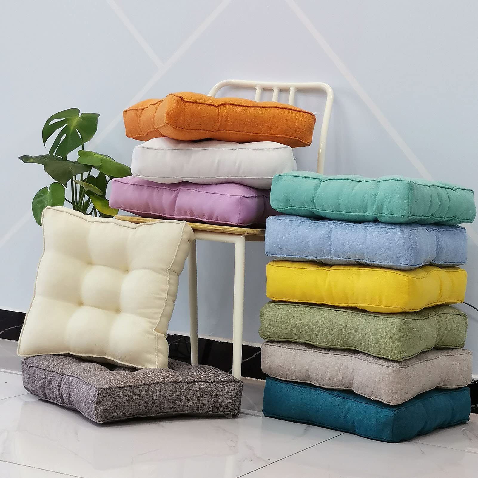 4-Pack Square Chair Seat Cushions - Non-Slip Thick Padding for Kitchen, Dining, Office & Car Seats - Comfortable Floor Mats for Home & Office Use